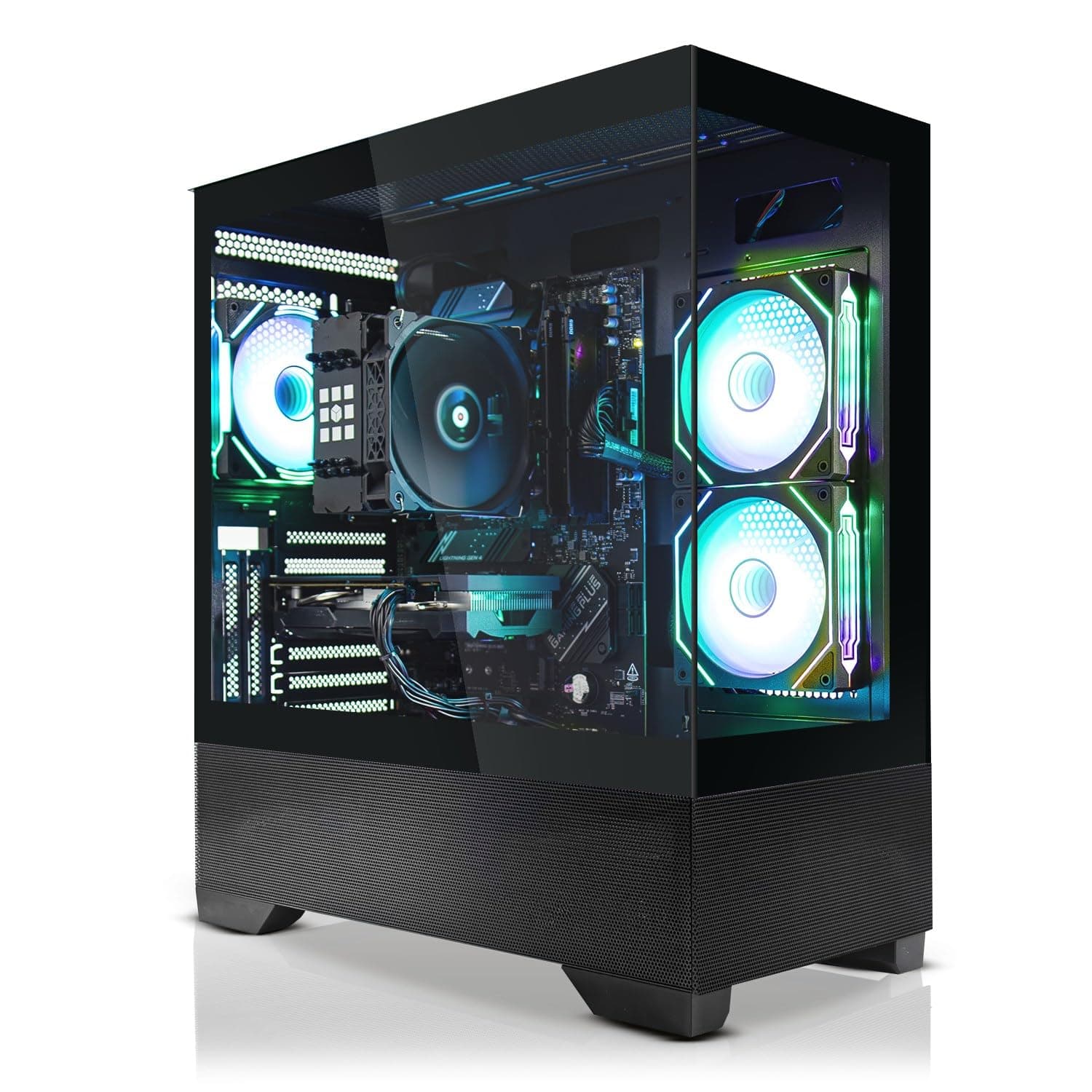 SYSTEMTREFF High-End Gaming PC AMD Ryzen 7 5700X 8x4.6GHz | AMD Radeon RX 9070 XT 16GB DX12 | 1TB M.2 NVMe | 32GB DDR4 RAM | Windows 11 | WLAN Desktop Computer Rechner für Gamer, Zocker & Streamer