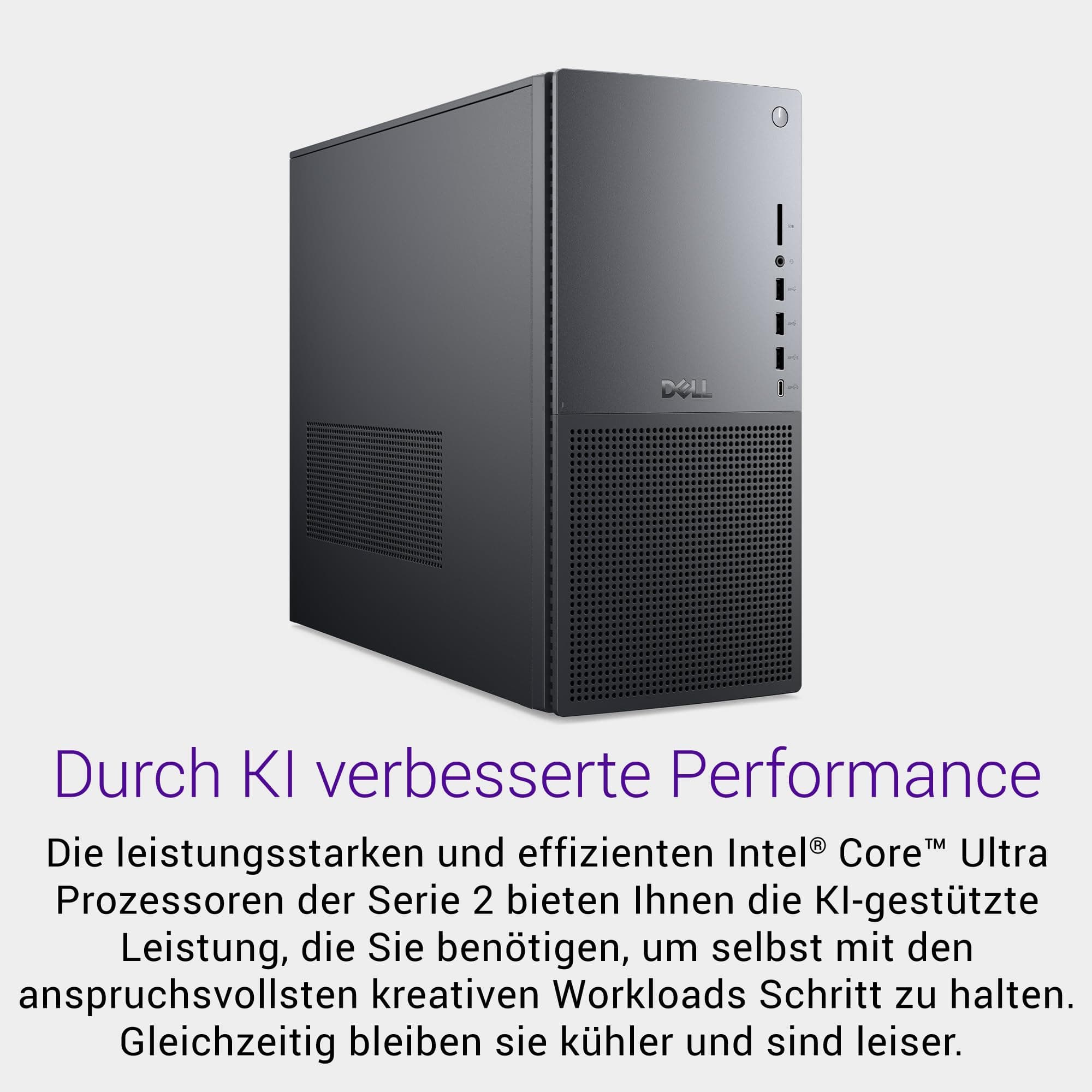 Dell Tower Plus EBT2250 Desktop-PC - Intel Core Ultra 7 Series 2, 16GB RAM, 1TB SSD, NVIDIA GeForce RTX 5060, Wi-Fi 7, HDMI, Thunderbolt 4, McAfee Business Protection 1 Jahr, Windows 11 Pro, Graphit Intel Core Ultra 7 265 16 GB NVIDIA RTX 5060 Bild 3