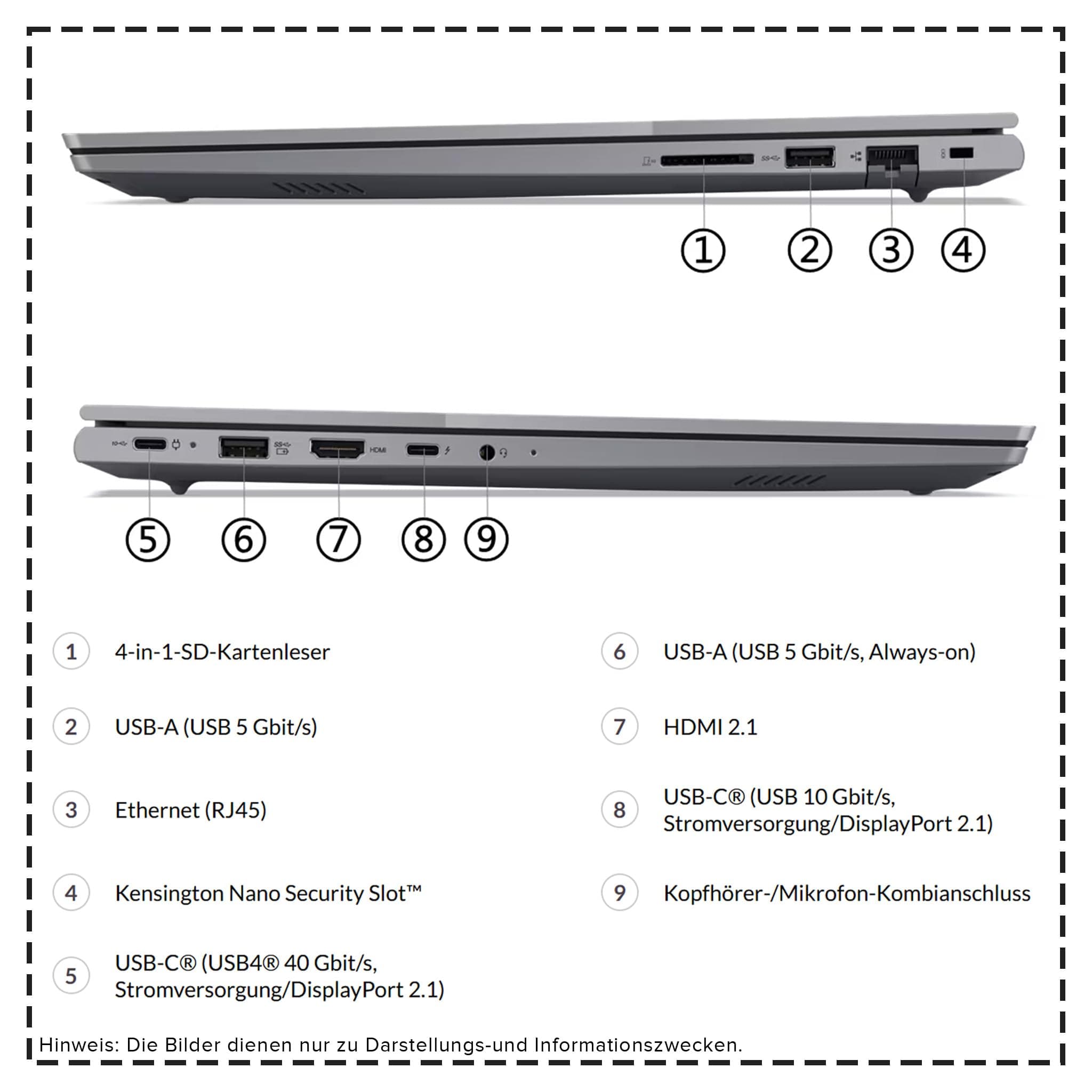 Lenovo ThinkBook 16 G7 ARP Business Laptop, AMD Ryzen 5-7535HS, 16 GB DDR5 RAM, 512 GB PCIe SSD, 16" WUXGA Display, AMD Radeon 660M Graphics, Deutsches Tastatur-Layout, Windows 11 Pro, Arctic Grey 16 GB RAM | 512 GB SSD Windows 11 Pro Bild 6