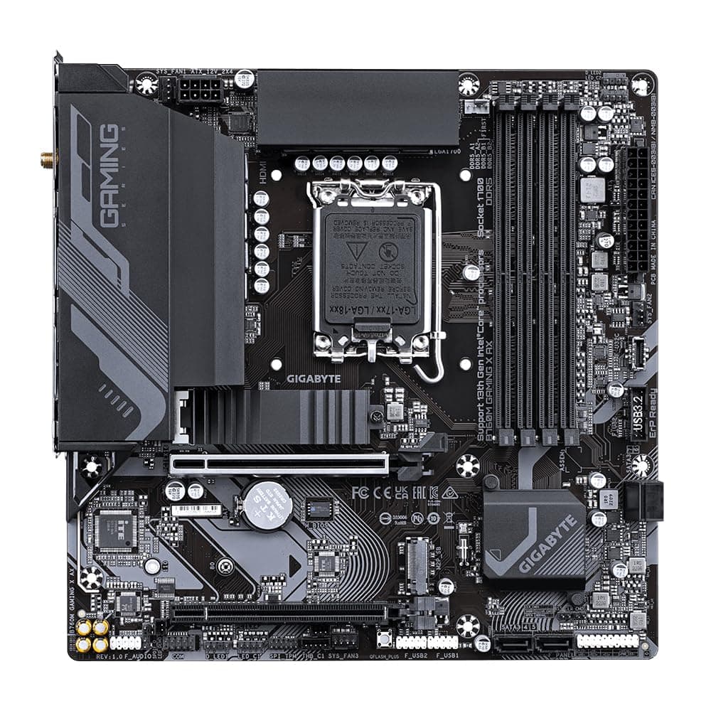 GIGABYTE B760M Gaming X AX Mainboard – Unterstützt Intel Core 14. Gen CPUs, 8+1+1 Phasen VRM, bis zu 7600 MHz DDR5, 2xPCIe 4.0 M.2, Wi-Fi 6E, 2.5GbE LAN, USB 3.2 Gen 2 Bild 3