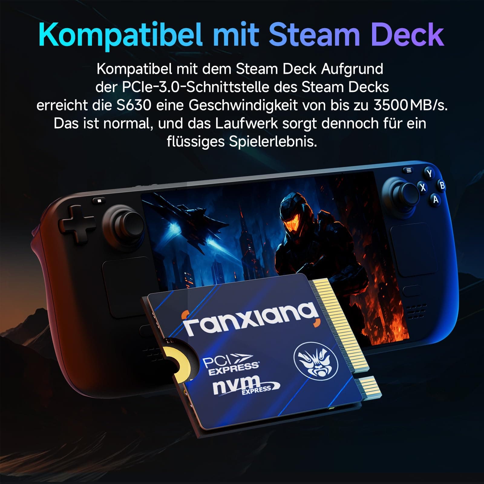 fanxiang S630 SSD 1TB M.2 2230 NVMe PCIe Gen4 Interne SSD Bis zu 5000 MB/s, kompatibel mit Steam Deck, Surface Pro 9 (Intel-Modell) und dünnen Laptops Bild 5