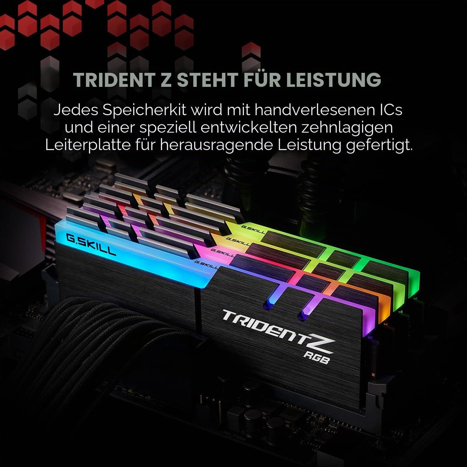 G.Skill TridentZ RGB Serie 32GB (2X 16GB) DDR4 3200Mhz DIMM CAS 16 F4-3200C16D-32GTZR 32GB (2x16GB) DDR4 3200 Schwarz Bild 3