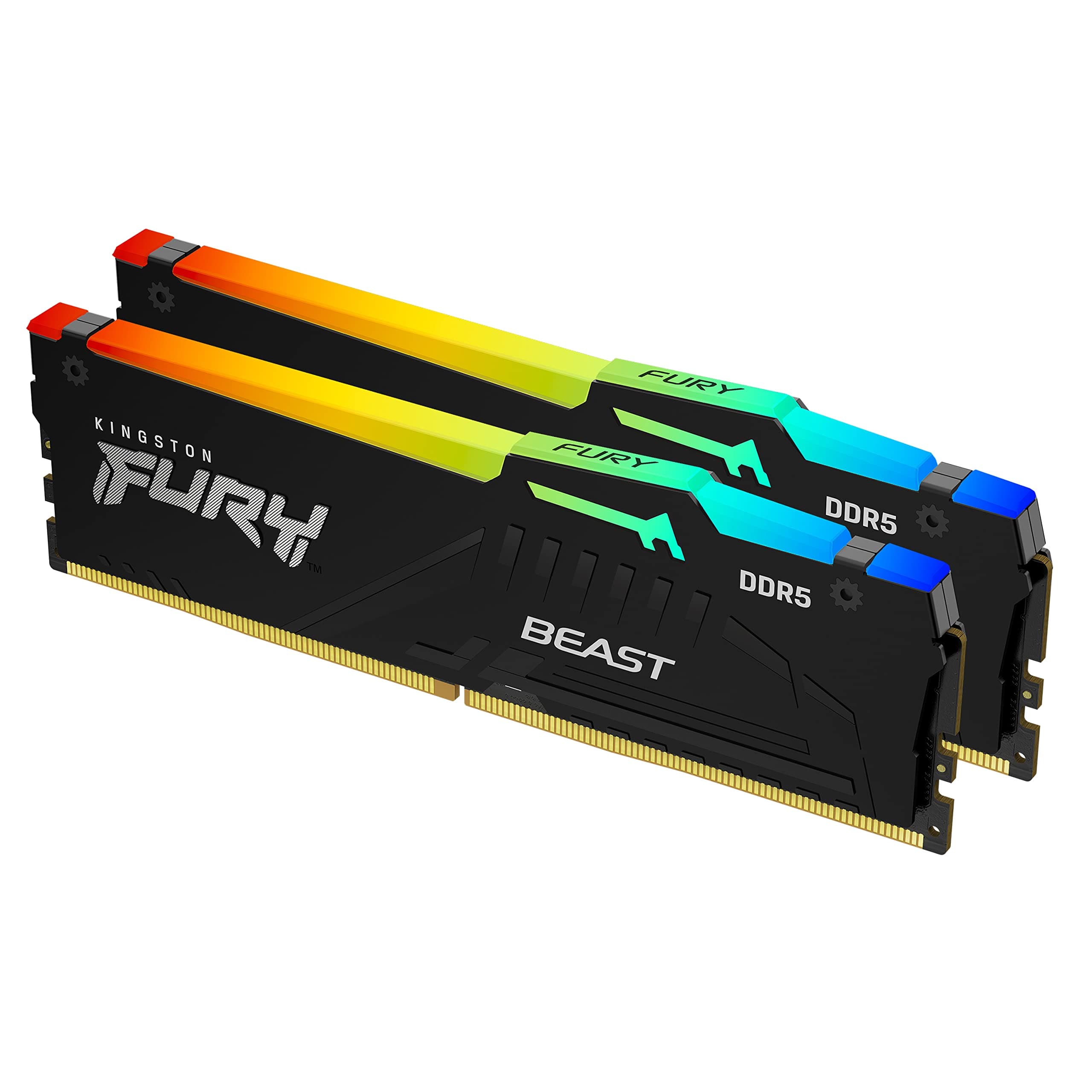 Kingston FURY Beast Schwarz RGB 32GB (2x16GB) 5600MT/s DDR5 CL36 DIMM Desktop Gaming Speicher Kit mit 2- KF556C36BBEAK2-32 Bild 2