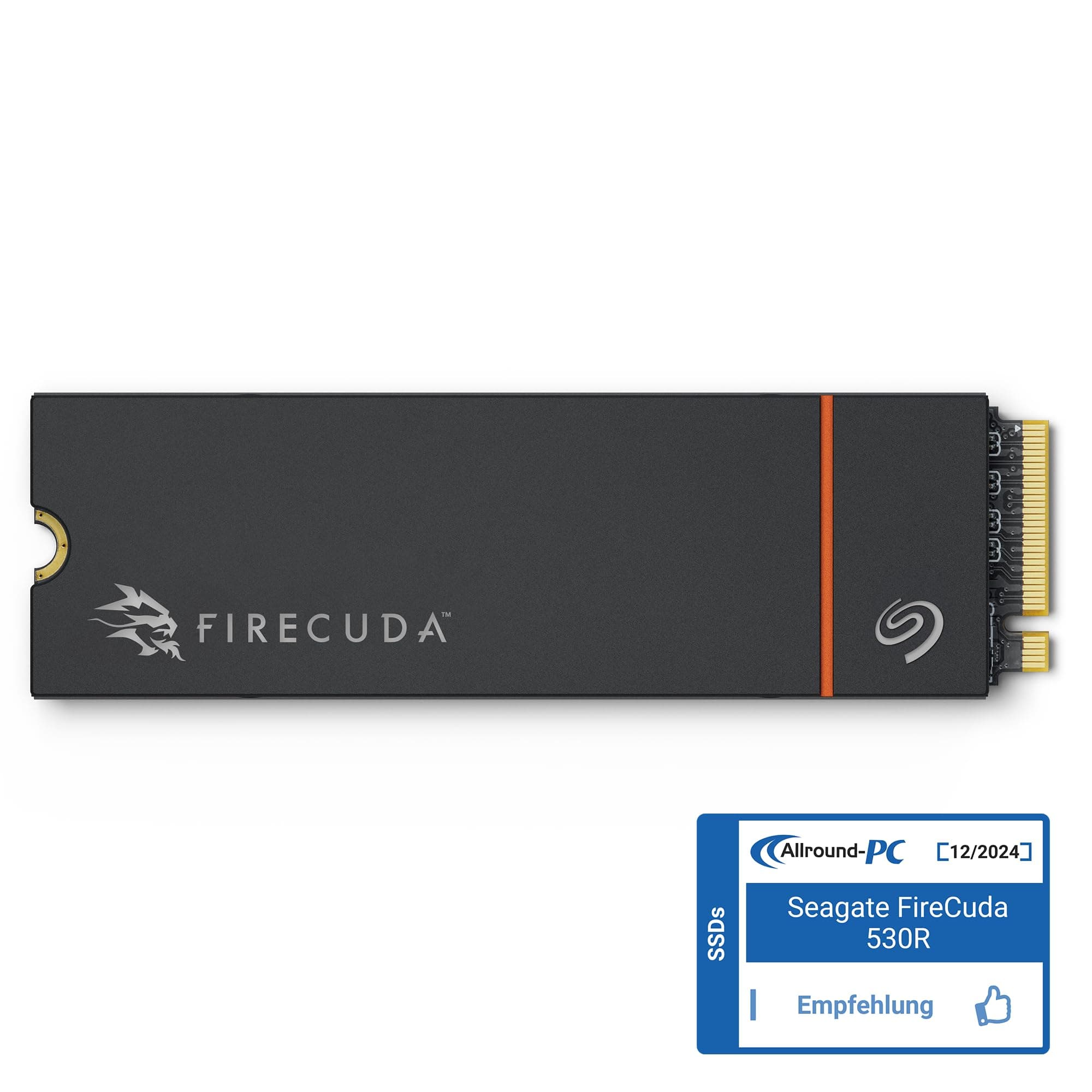 Seagate FireCuda 530R NVMe SSD 1TB, Für PS5/PC, M.2 PCIe Gen4 ×4 NVMe 1.4, bis zu 7.400 MB/s, 3D TLC NAND, 5.050 TBW, Kühlkörper, inkl. Data Rescue Service (ZP1000GM3A073) 1TB PC/PS5 Bild 3