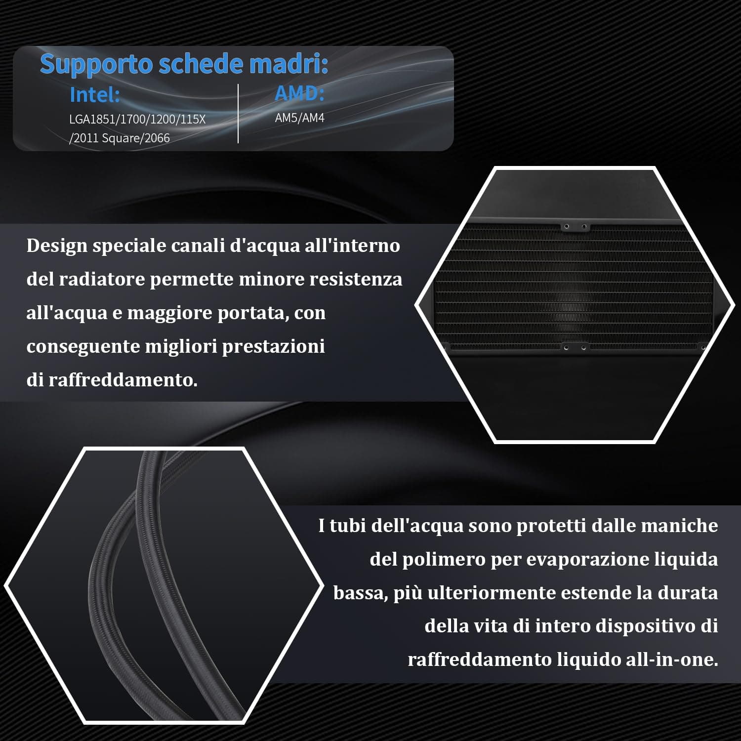 TR FW240 Black ARGB CPU Wasserkühler mit 2 PWM-Lüften, 3000 U/min Wasserpumpe, S-FDB-Bearing, für AMD/Intel Bild 7