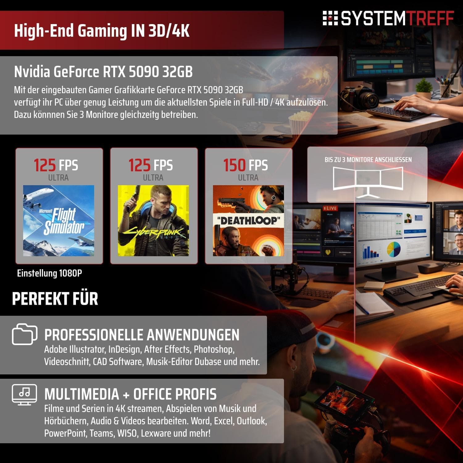 SYSTEMTREFF High-End Gaming PC weiß Intel Core Ultra 9 285 8x5.4GHz | Nvidia RTX 5090 32GB | 2TB M.2 NVMe | 32GB DDR5 RAM | Windows 11 | Desktop Computer Rechner für Gamer, Zocker & Streamer Bild 5