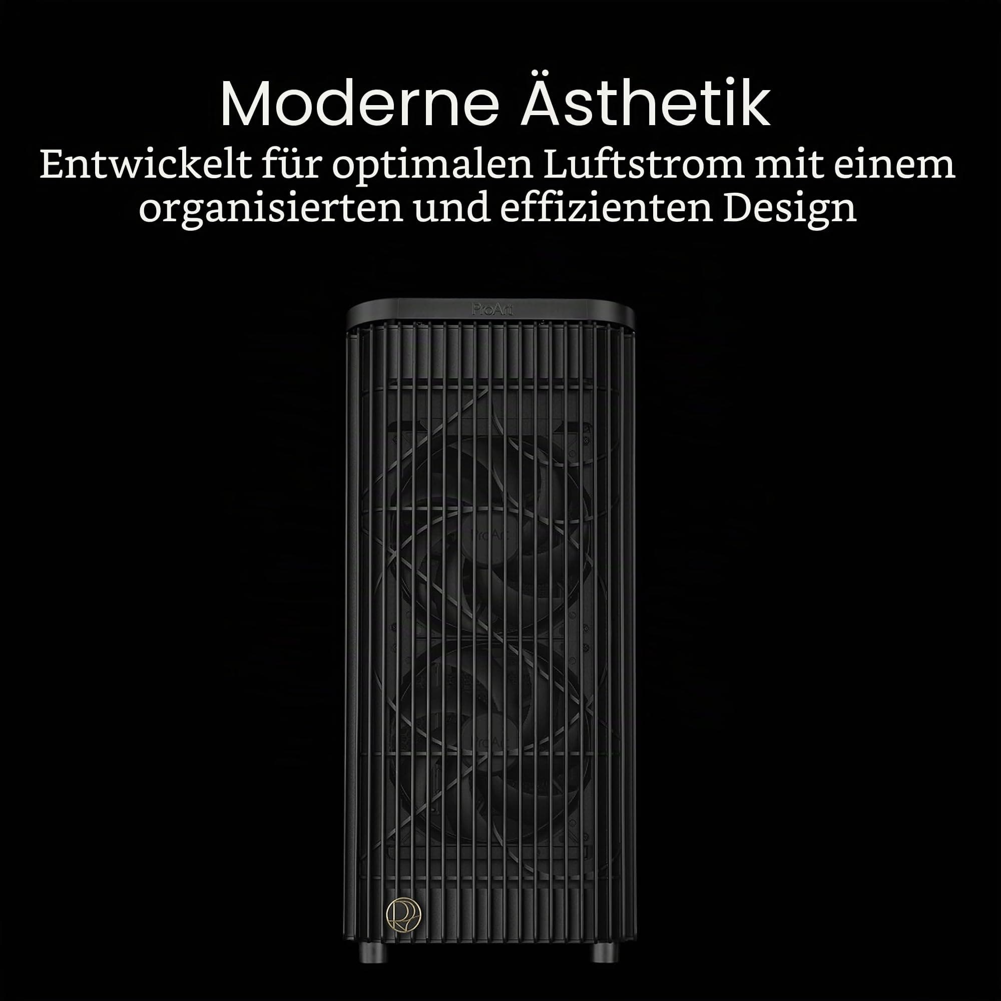 ASUS ProArt PA401 TG Panel Black ATX-PC-Gehäuse (Seitenwand aus gehärtetem Glas, 240-mm-Radiatorhalterung, 160x32-mm-Lüfter, abnehmbare Netzteilhalterung, rückseitige Kabelklemmen, Schwarz) Bild 3