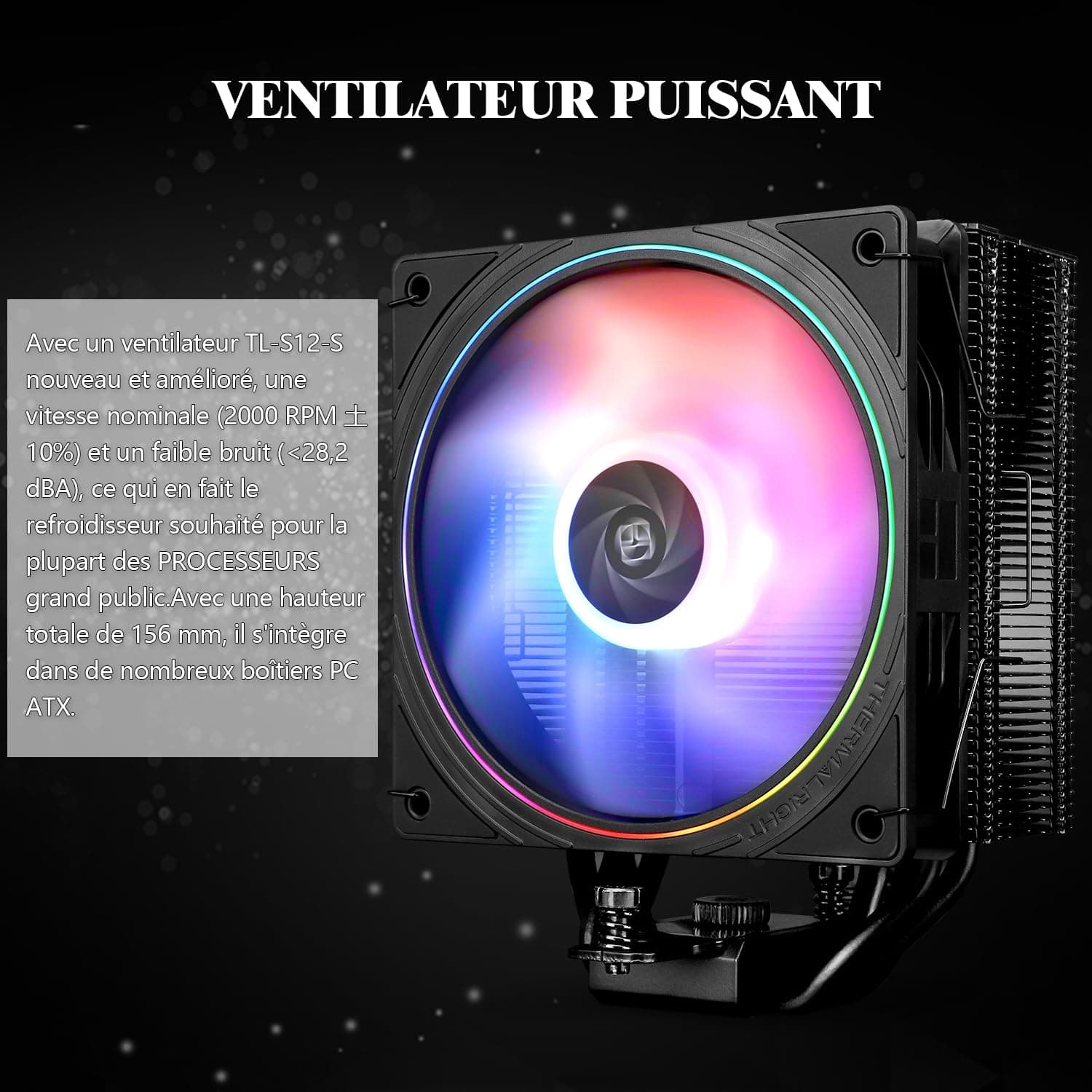 TR Assassin Spirit 120 EVO Schwarz, 120 mm PWM Quiet Fan ARGB CPU-Kühler, unterstützt Intel LGA1700/1150/1151/1200, AMD AM4/AM5, Goldkühler Bild 7