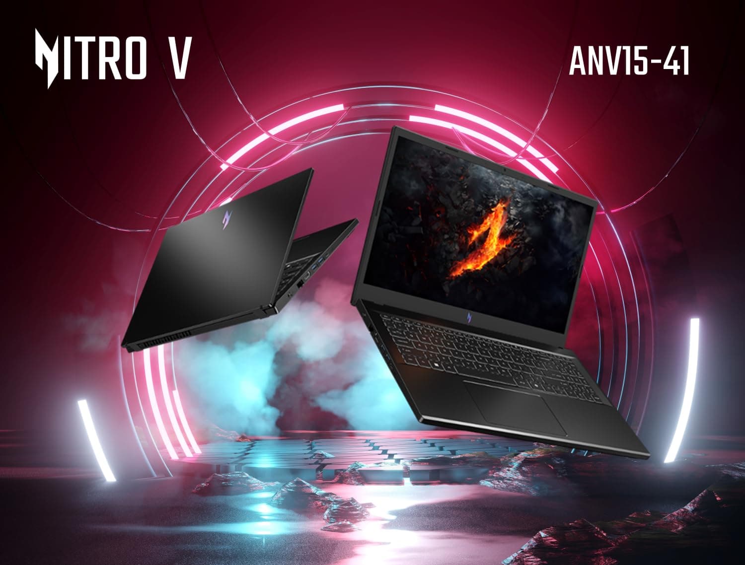 Acer Nitro V ANV15-41-R9NM Gaming Laptop 15,6 Zoll Full HD IPS 144 Hz, (AMD Ryzen 7 7735HS, NVIDIA GeForce RTX 4060, 16 GB RAM, 1024 GB SSD, Windows 11) Gaming-Laptop, Farbe Schwarz Bild 2
