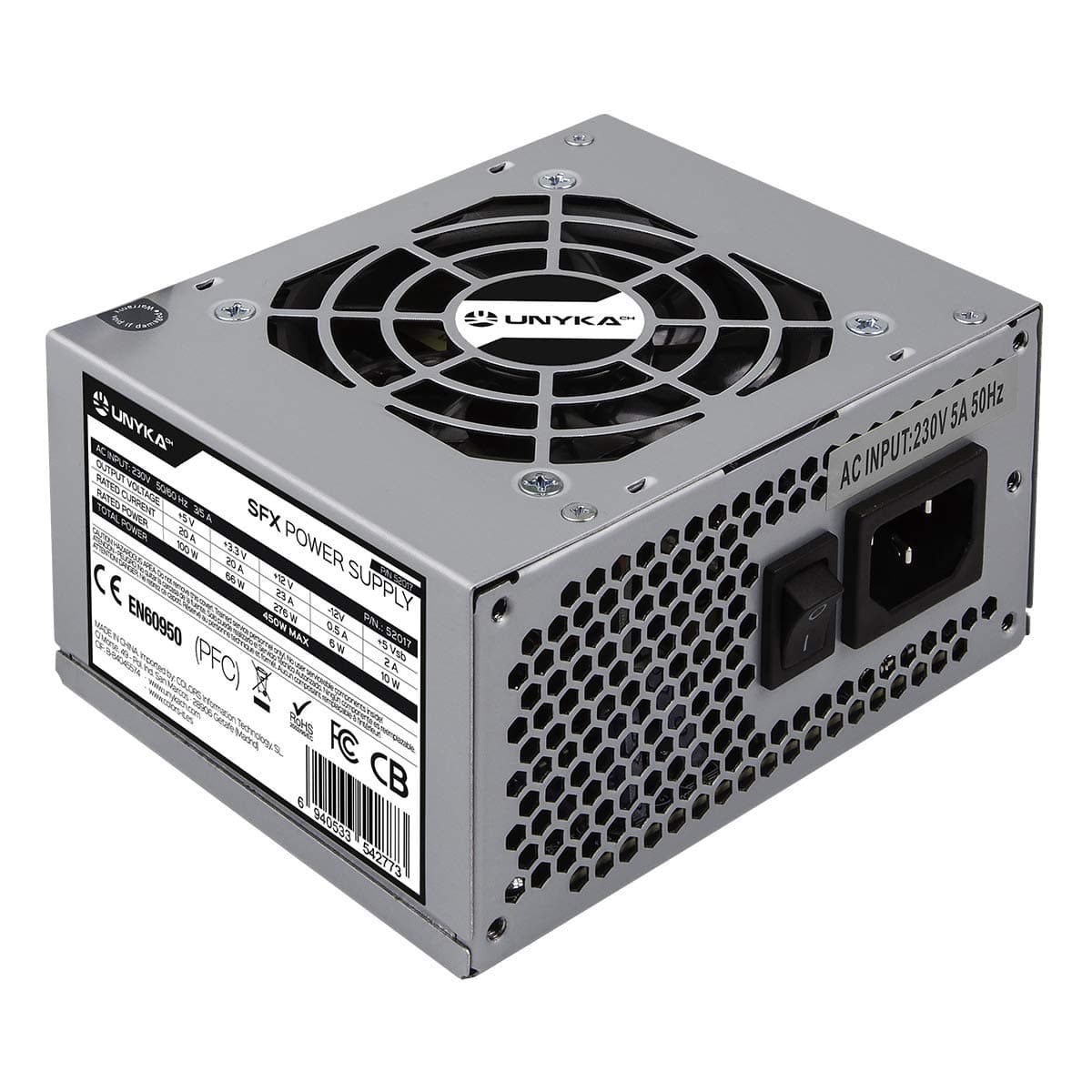 UNYKAch SFX 450W Micro ATX Netzteil mit 80mm Lüfter Ultra Leise Bild 2
