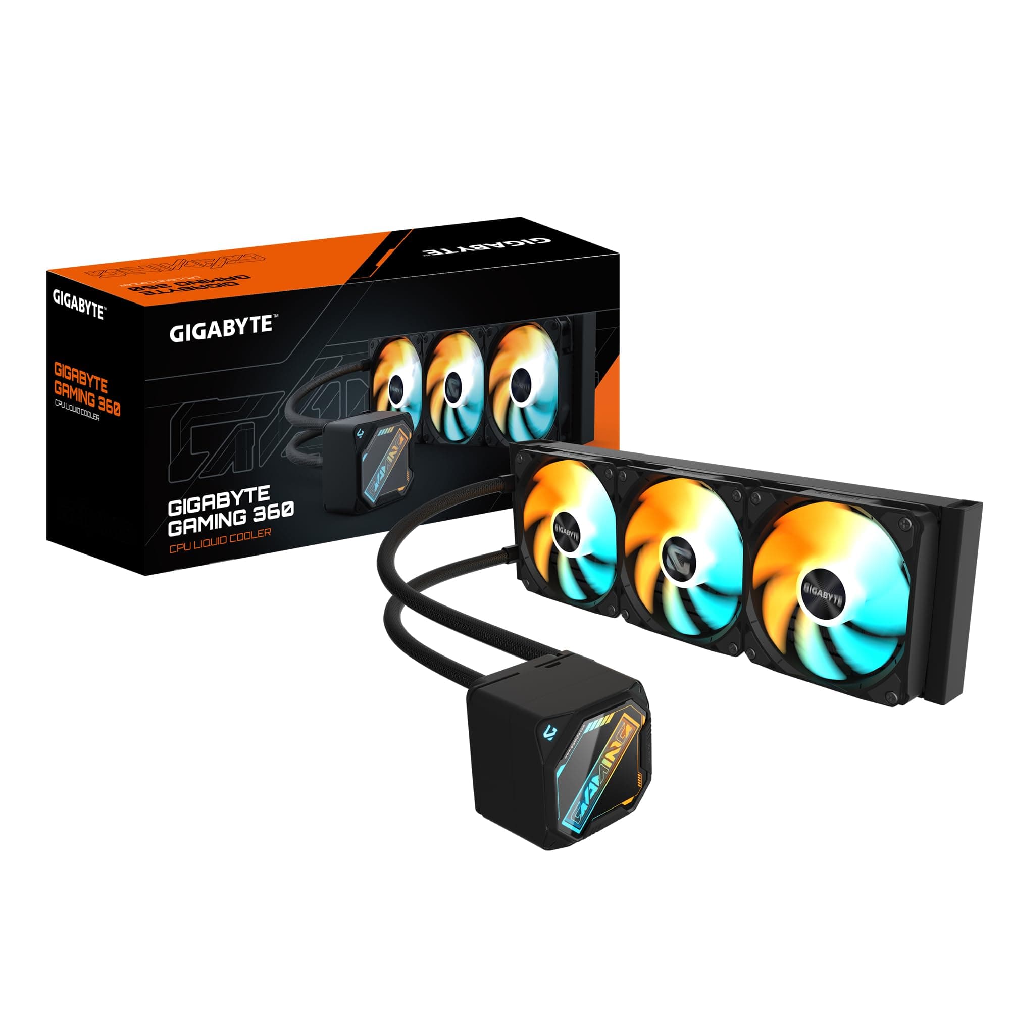 GIGABYTE Gaming 360 Flüssigkeitskühler für CPU - 3x120 mm ARGB-Lüfter, Schiebe-Verriegelungsmechanismus, Daisy-Chain, Kompatibel mit Intel LGA 1851 und AMD AM5 Bild 2