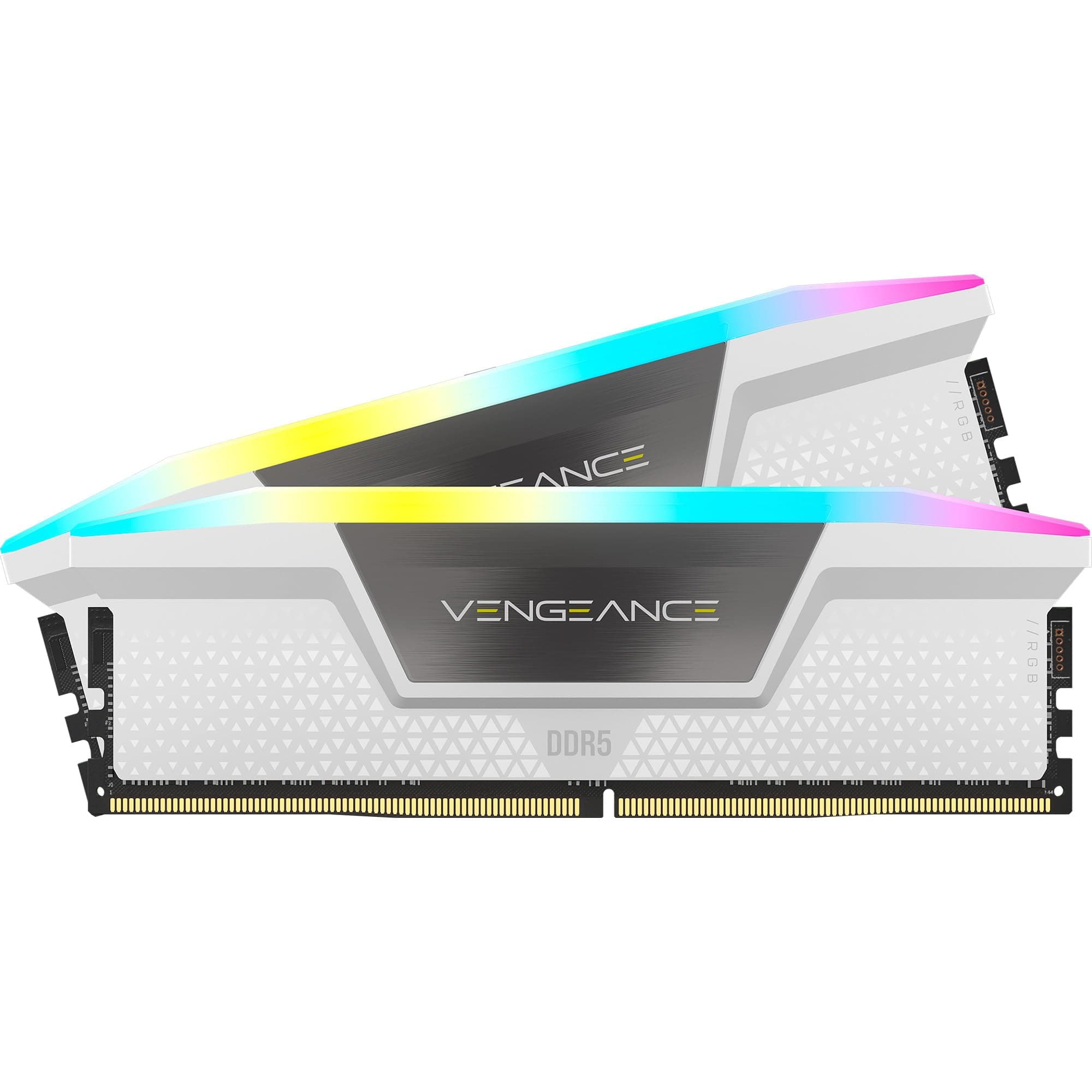 CORSAIR Vengeance RGB DDR5 RAM 64GB (2x32GB) Bis zu 6000MHz CL30 Intel XMP 3.0 Desktop-Arbeitsspeicher – Weiß (CMH64GX5M2B6000C30W) Bild 3