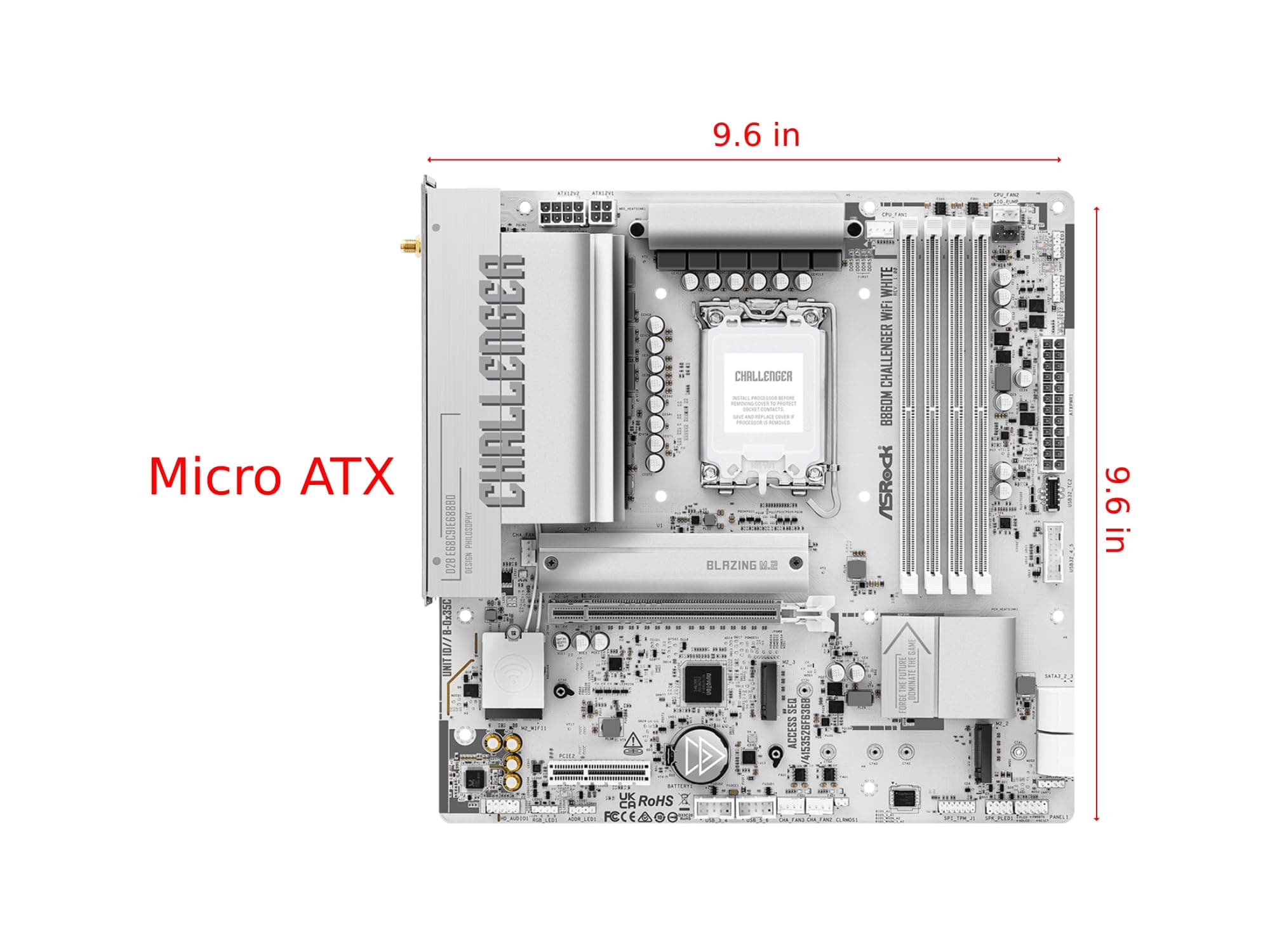 ASRock B860M Challenger WiFi White Mainboard LGA1851 Micro-ATX DDR5 WiFi 7 (90-MXBUQ0-A0UAYZ) Bild 3