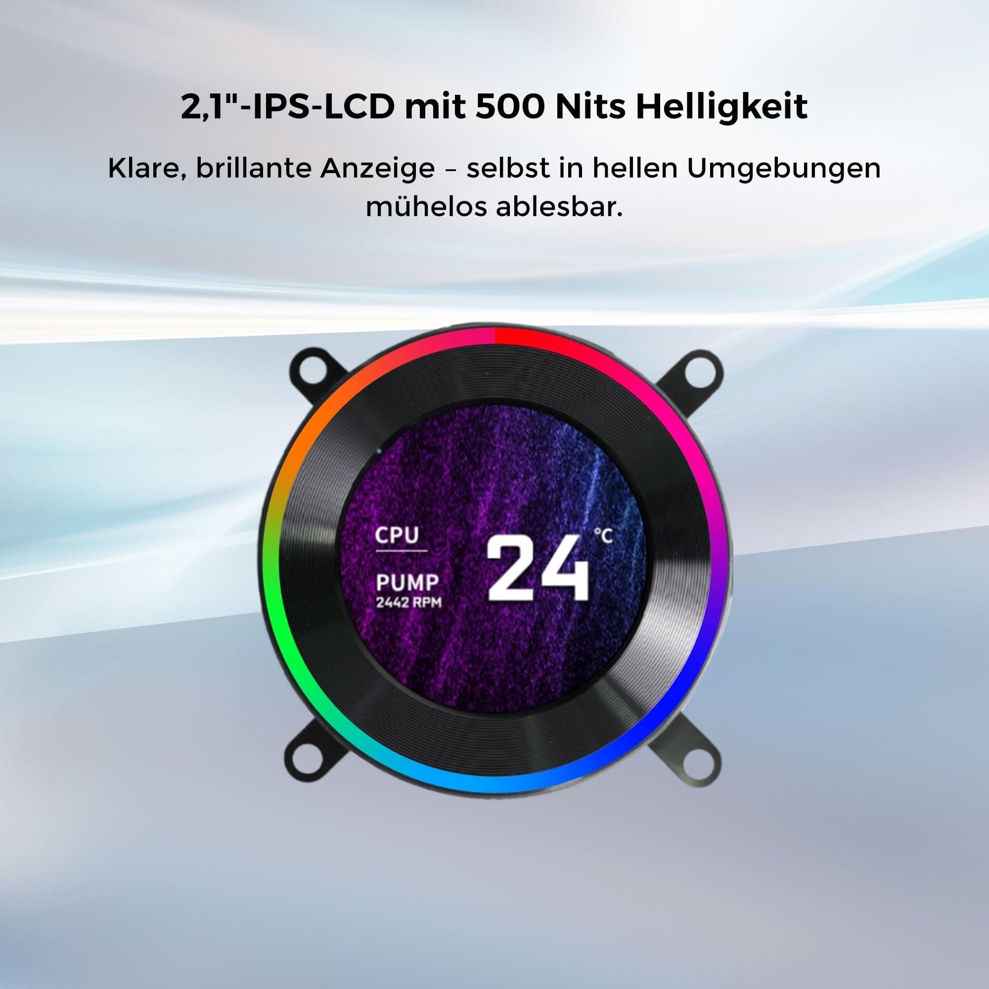 Lian Li HydroShift II LCD-C 360 TL Wireless – 360 mm AiO-Wasserkühlung Weiß – 3x 120 mm PWM RGB Lüfter – 2,1" LCD Display – CPU-Kühler für Intel LGA1851 / 1700 – AMD AM4 / AM5 Bild 3