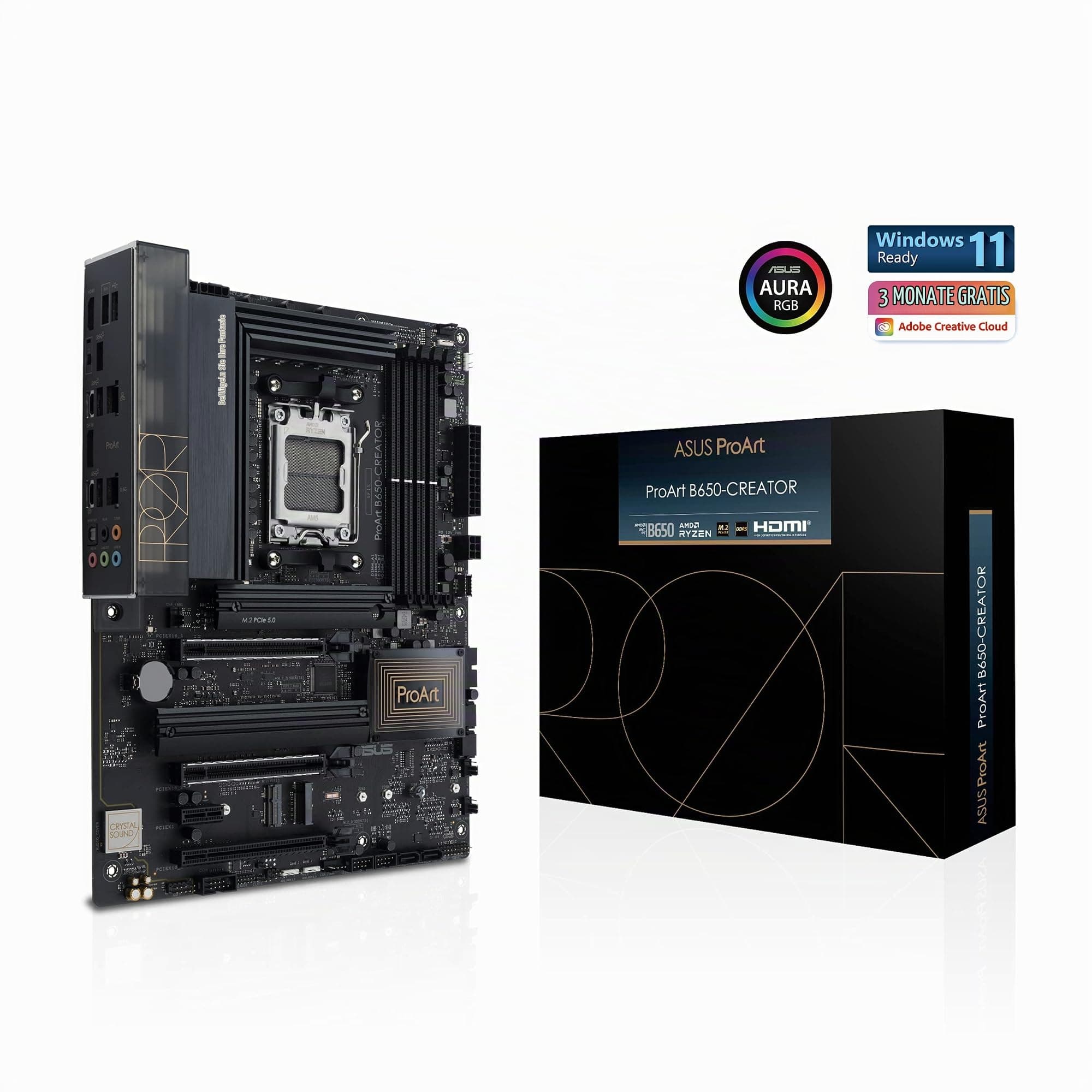 ASUS PROART B650-CREATOR Mainboard Sockel AMD AM5 (Ryzen, ATX, PCIe 5.0, 3X. M.2, DDR5 Speicher, USB 3.2 Gen2x2, für Content Creator) Bild 3
