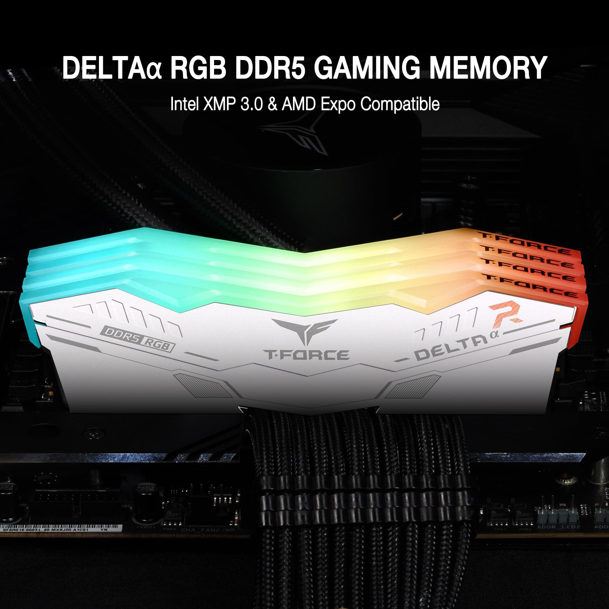 TEAMGROUP T-Force Delta Alpha RGB DDR5 Ram 64GB Kit (2x32GB) 6000MHz (PC5-48000) CL38 Intel XMP 3.0 & AMD Expo kompatibles Desktop-Speichermodul Ram Weiß FF8D564G6000HC38JDC01 Bild 3