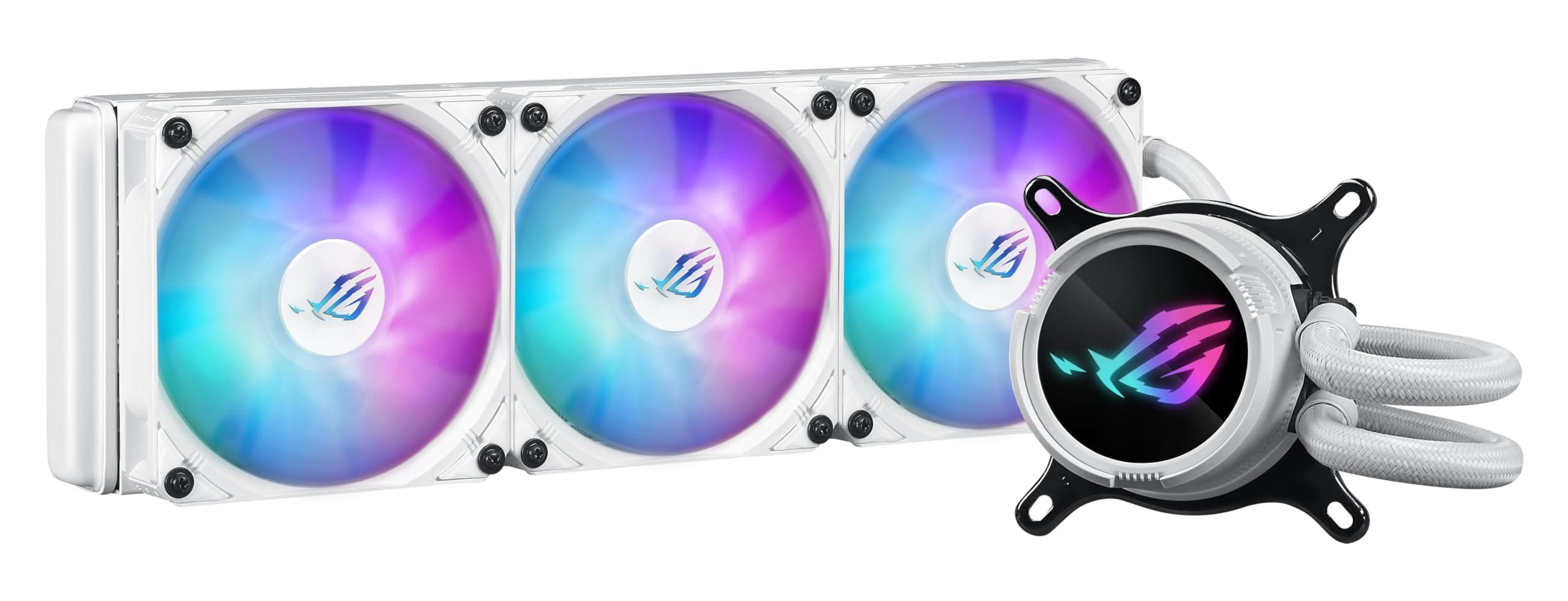 ASUS ROG STRIX LC III 360 ARGB White All-in-One Flüssig-CPU-Wasserkühlung weiß (drei adressierbare ROG ARGB-Lüfter, Anti-Vibrations-Gummi, kompatibel mit Intel LGA 1700, 1200, 115X, AMD AM5, AM4) Bild 5