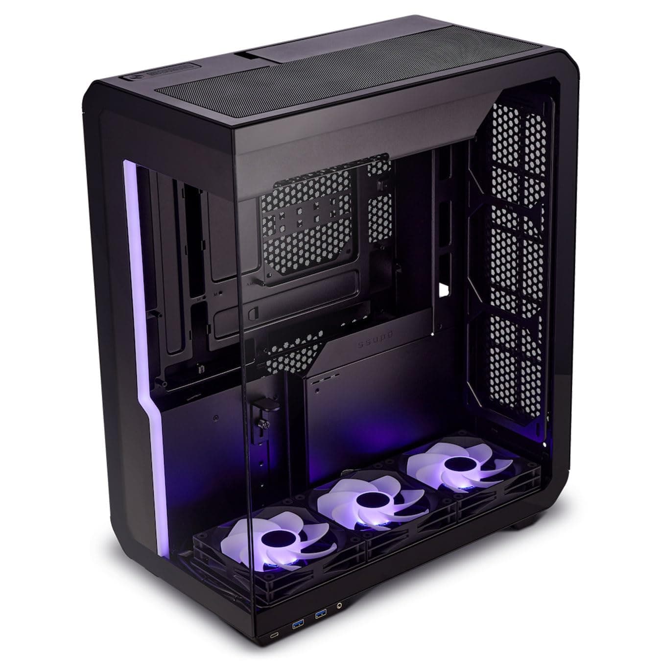 Ssupd Xhuttle PC-Gehäuse Schwarz | ATX Midi-Tower mit RGB, Tempered Glass, Platz für bis zu 10 Lüfter, Radiatoren bis 360 mm, Grafikkarten bis 370 mm Bild 3