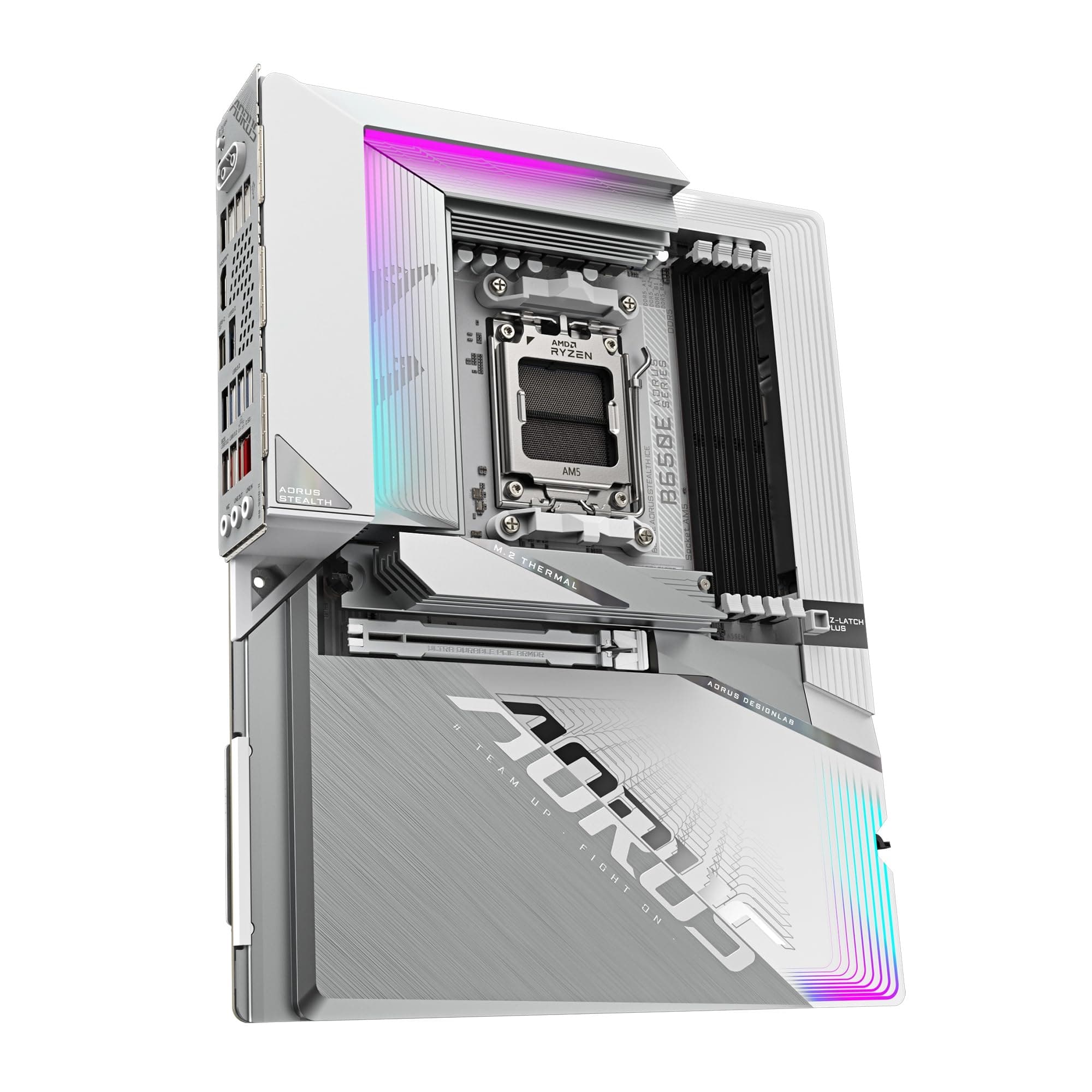 GIGABYTE B650E AORUS Stealth Ice Back Connector White Board Kompatibel mit AMD Ryzen 9000/8000/7000 Series Prozessoren Sockel AM5 DDR5 ATX Motherboard B650E A Stealth Ice MB6539 Bild 3