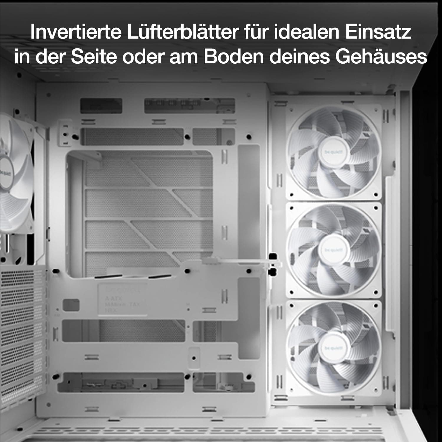be quiet! Light Wings LX 120mm PWM Reverse White Lüfter, 7 optimierte und invertierte Lüfterblätter, außergewöhnlicher Luftdruck, ideal in der Seite oder am Boden des Gehäuses, beleuchteter Hub Bild 5