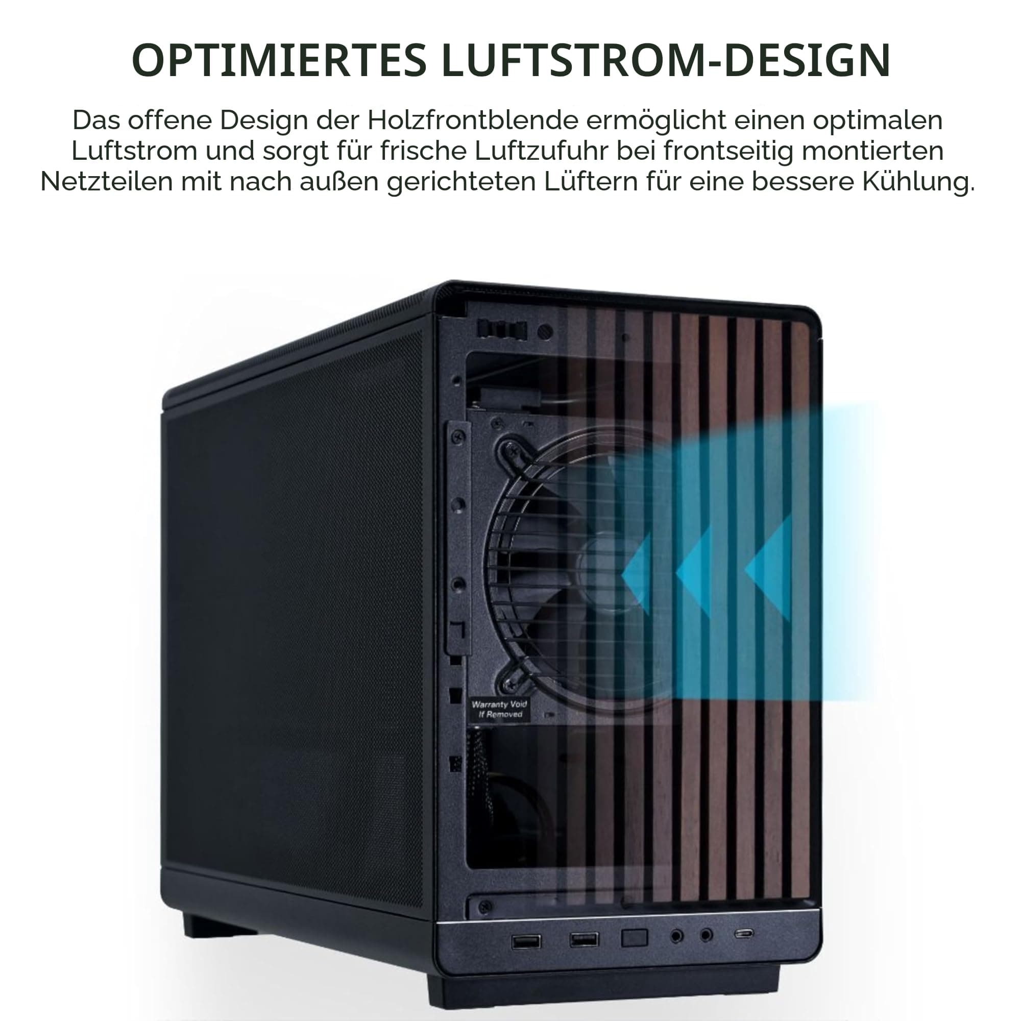 Lian Li DAN Cases A3-mATX PC-Gehäuse, anpassbares Layout, 415 mm GPU-Klarheit, unterstützt bis zu 360 mm Radiatoren, Stahl, Kunststoff, Schwarz Bild 3