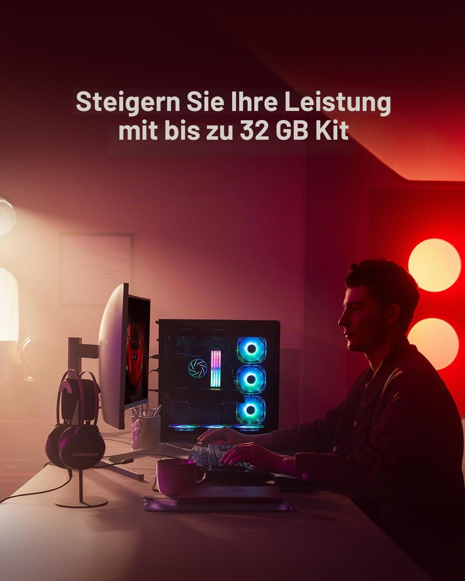 Lexar RGB DDR5 RAM 32GB Kit (2x16GB) 6000MHz CL28, 288-Pin UDIMM Desktop Memory, Hochleistungs-PC-Gaming-Computerspeicher für AMD EXPO, KI, DRAM, unterstützt von SK hynix, CL28-36-36-68, 1,4V Bild 7