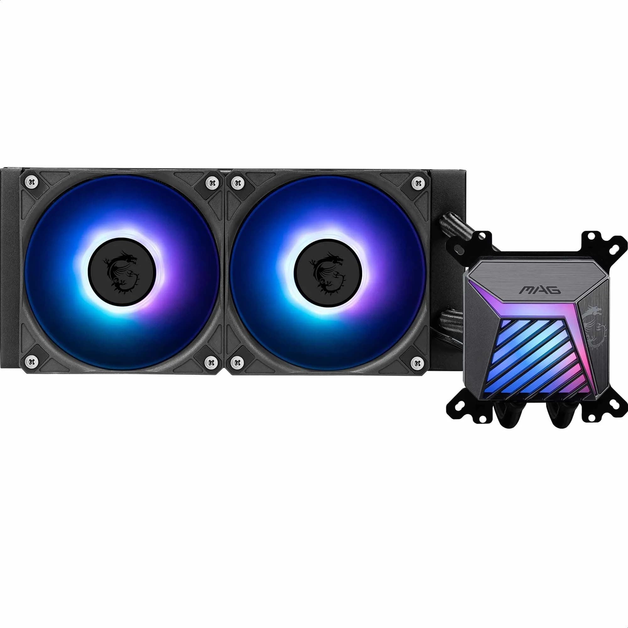 MSI MAG CORELIQUID A15 240 AIO CPU Liquid Cooler - Kupfersockel mit voller Abdeckung, verbessertes Wasserkanaldesign, ARGB GEN2, CycloBlade 9 Lüfter, Split-Flow Radiator, Lüfter mit Rifle-Lager Bild 2