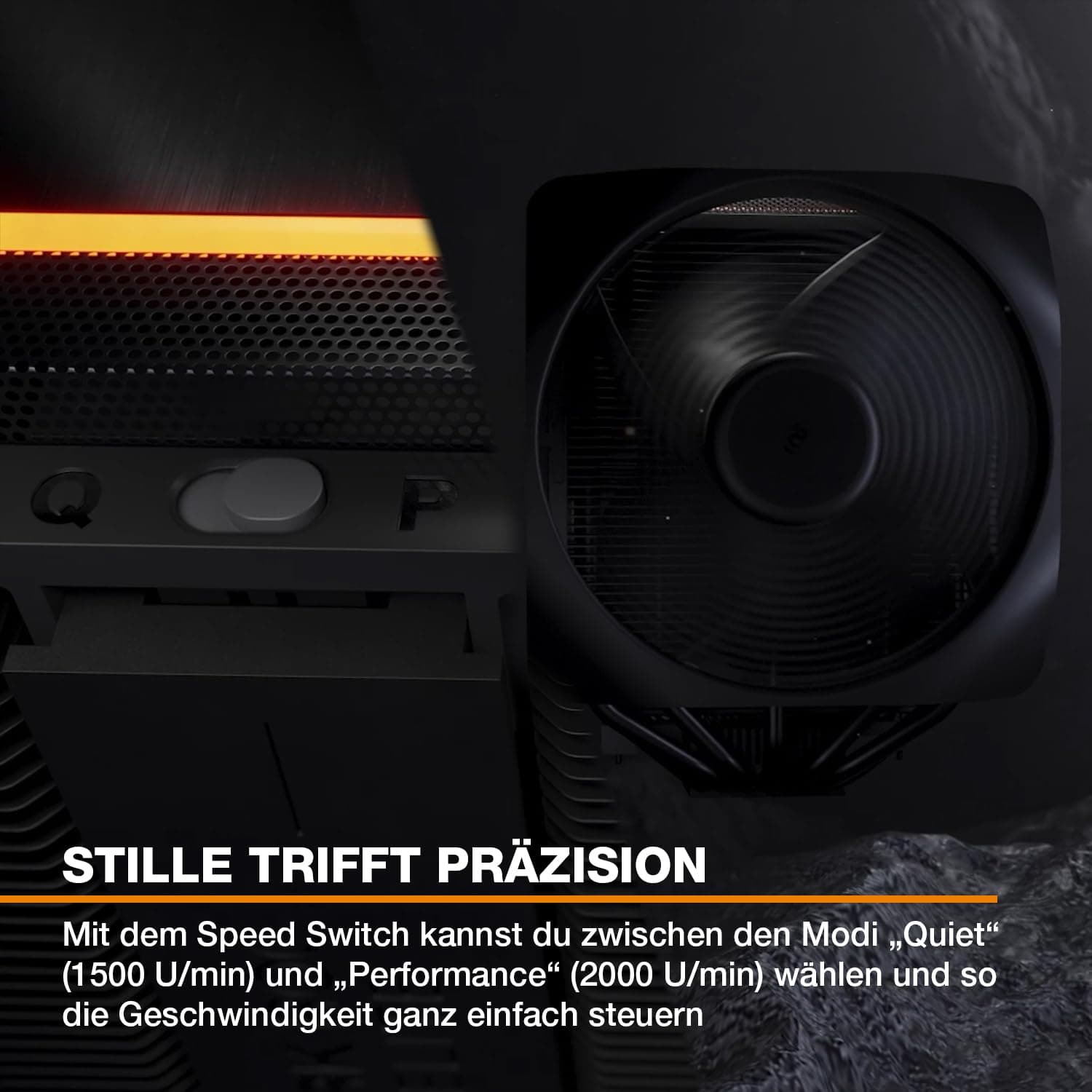 be quiet! Dark Rock Elite Luftkühler, 2x Silent Wings 135mm PWM Lüfter, Speed Switch mit 2 Modi, Hochleistungs-Heatpipes, Frontlüfter-Montagesystem, erhöhte RAM-Kompatibilität, ARGB LEDs, BK037 Bild 7