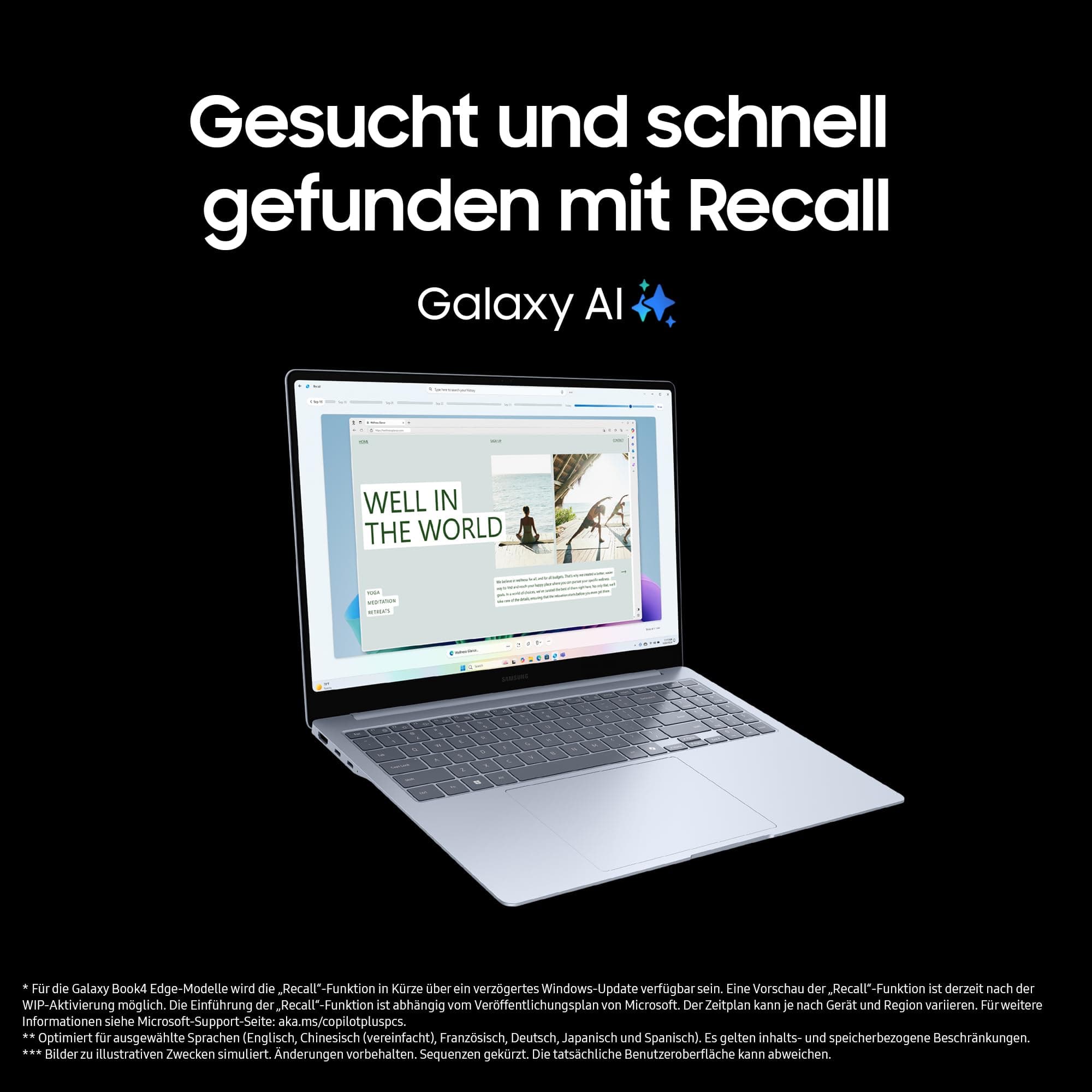 Samsung Galaxy Book4 Edge AI Laptop, Notebook, 15,6"-LCD, Full HD, Snapdragon X Prozessor (X26), 16GB RAM, 512GB Speicher, Copilot+ PC, Sapphire Blue, 3 Jahre Herstellergarantie [Exklusiv auf Amazon] Bild 4