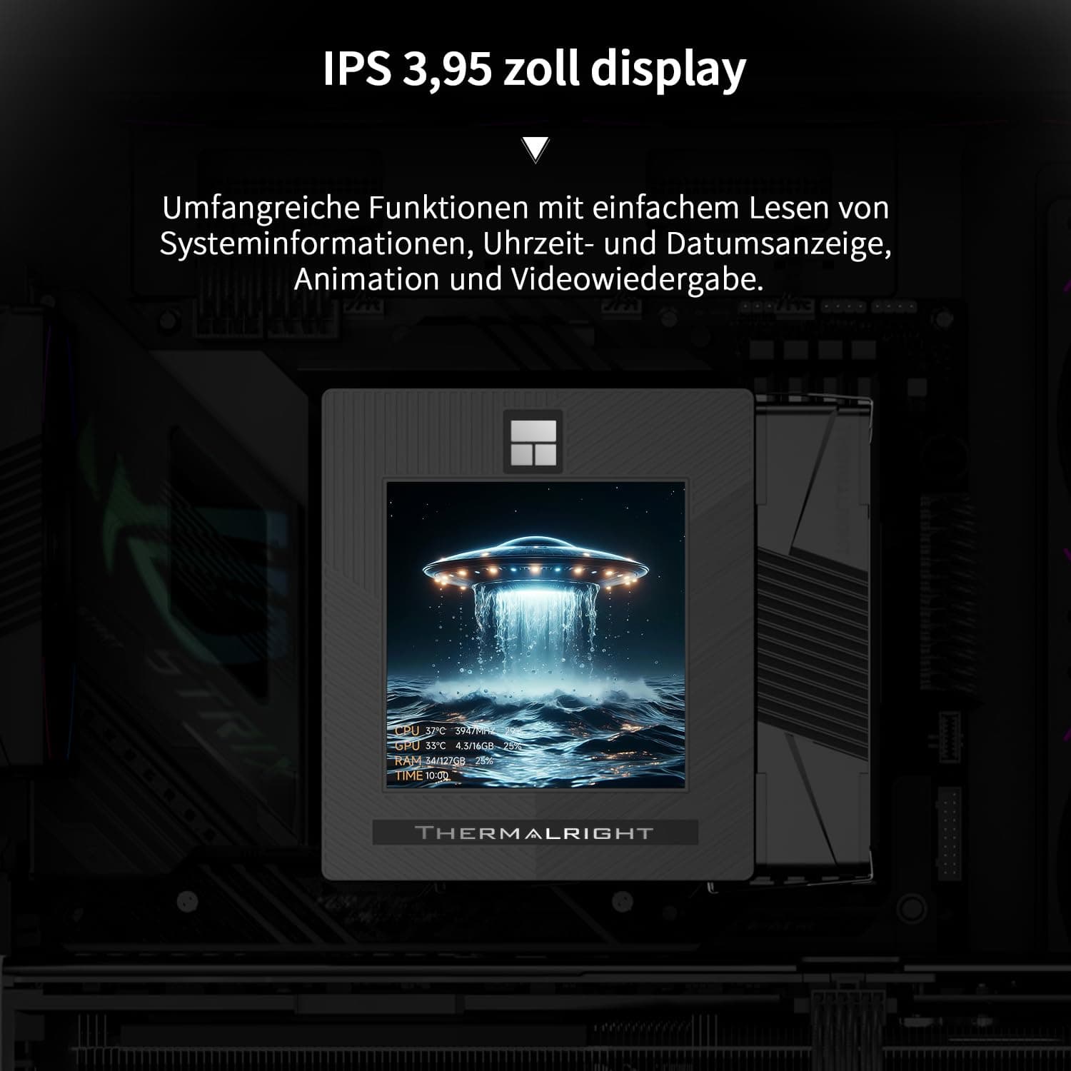 Thermalright Phantom Spirit 120 Vision EVO CPU-Kühler, PC-Kühlkörperkühler 7 Heatpipes, 3,95'' magnetischer Bildschirm mit 480x480 Auflösung, für AM4/AM5 und Intel LGA1700/1851/115x Bild 5