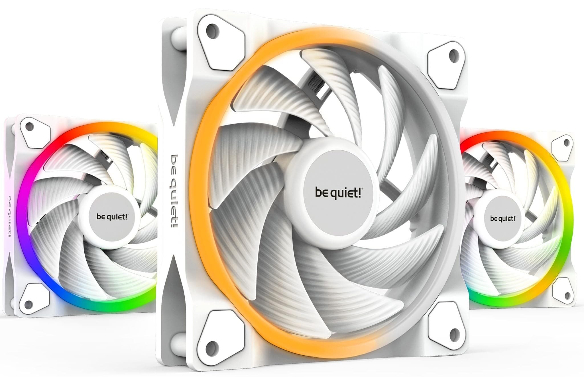 be quiet! Light Wings 120mm PWM High-Speed White 3er-Pack ARGB LED Lüfter, 2500 RPM, hoher Luftdruck, leise 31 dB(A), Dual-Side Beleuchtung, inkl. ARGB Hub Bild 2