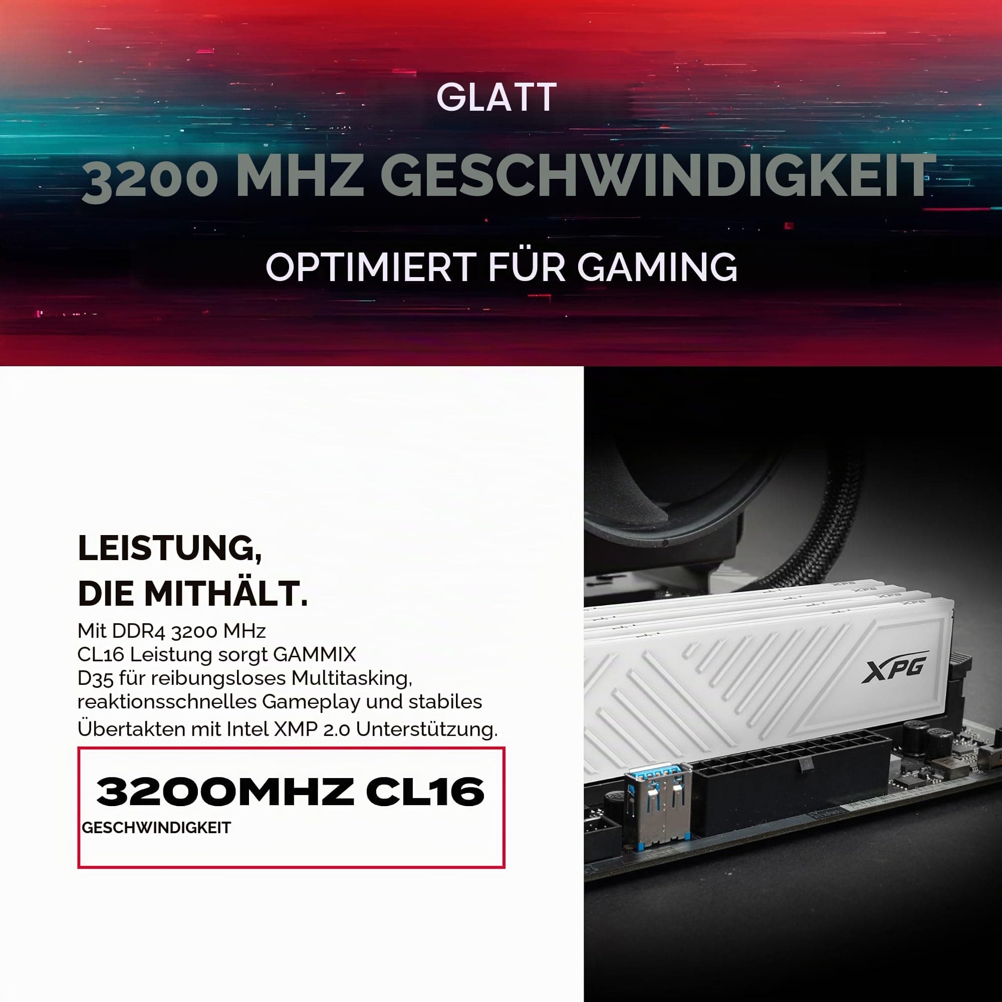 Adata AX4U320016G16A-DTBKD DDR4 16GB 32GB CL16 RAM-Speicher Bild 7