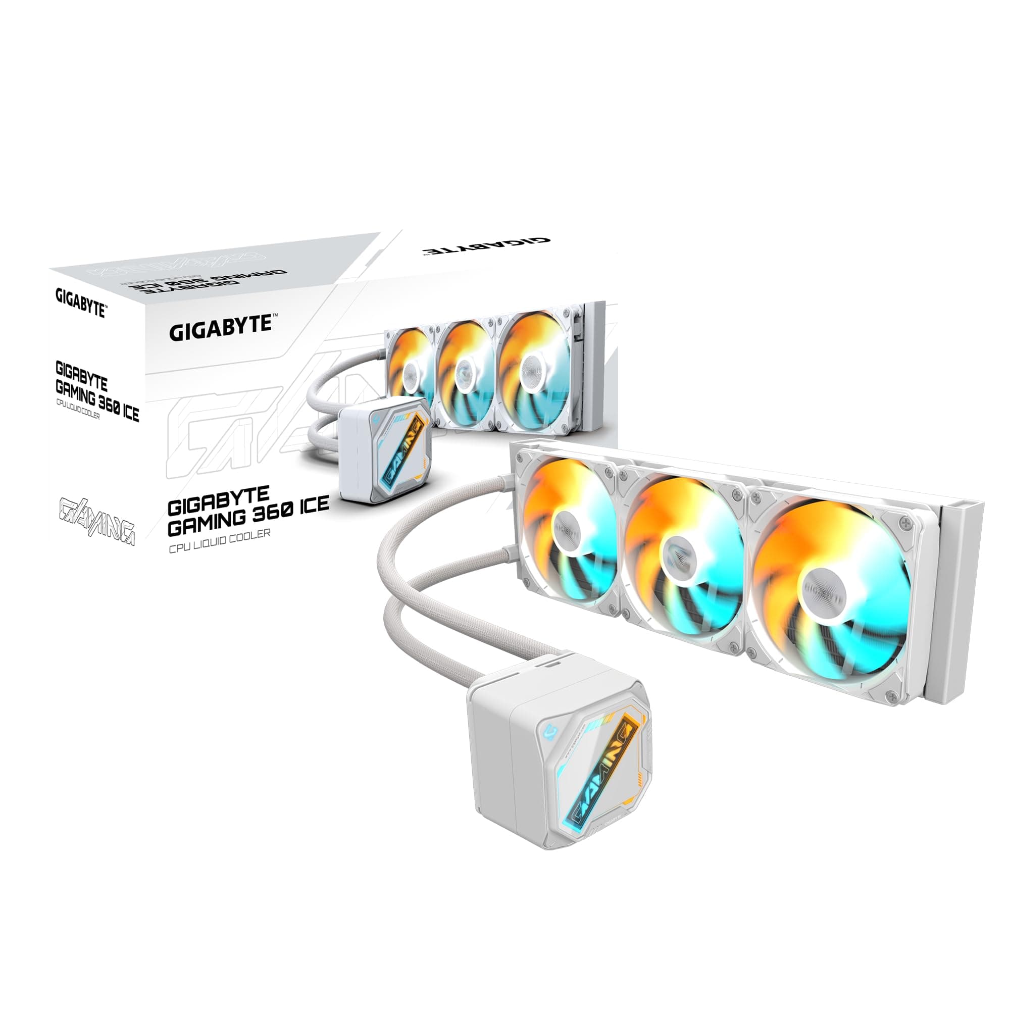 GIGABYTE Gaming 360 Ice Flüssigkeitskühler für CPU - 3x120 mm ARGB-Lüfter, Schiebe-Verriegelungsmechanismus, Daisy-Chain, Kompatibel mit Intel LGA 1851 und AMD AM5 Bild 2