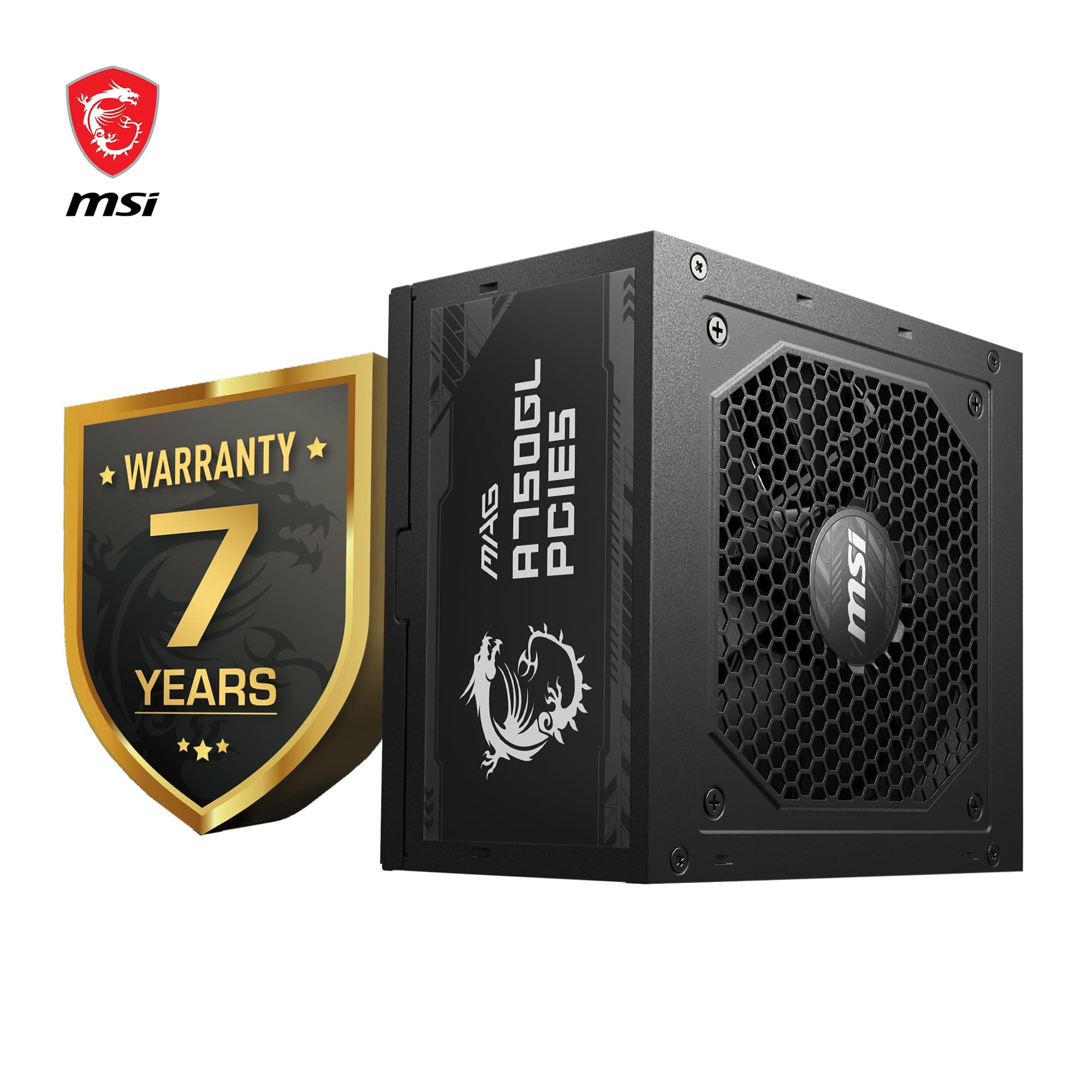 MSI MAG A750GL PCIE5 Netzteil, 750W, 80 Plus Gold vollmodular, ATX 3.0, unterstützt PCIe 5.0 GPU, 120mm FDB Lüfter mit dynamischen Kugellager, Full-Bridge LLC, Schwarze Flachkabel - 7 Jahre Garantie 750W PCIE5 Bild 3