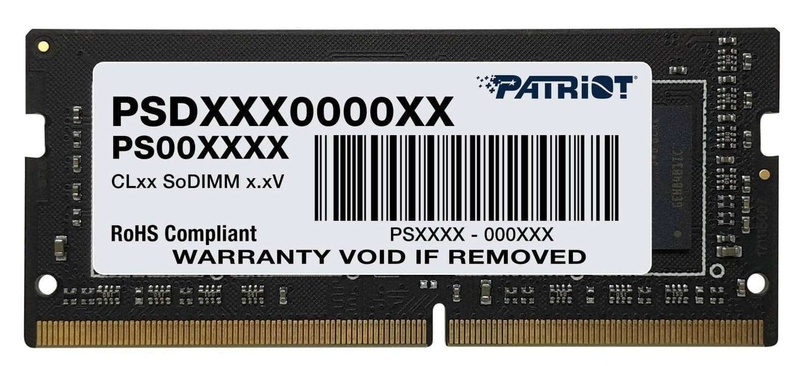 Patriot Signature Series DDR4 32GB (1 x 32GB) 3200MHz (PC4-25600) SODIMM Single Arbeitsspeicher 32GB 3200MHz Single SODIMM