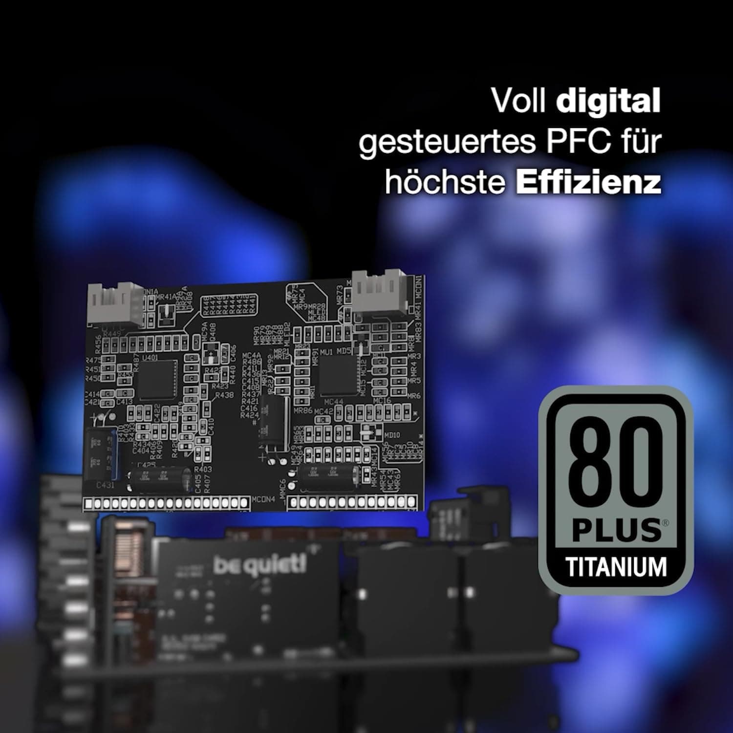 be quiet! Dark Power Pro 13 1300W, ATX 3.0, 80 Plus Titanium, Digital-Steuerung, nahe unhörbarer Silent Wings Lüfter, für PCIe 5.0 und PCIe 6+2 Grafikkarten, 2X 12VHPWR Kabel enthalten, BN331 Bild 5