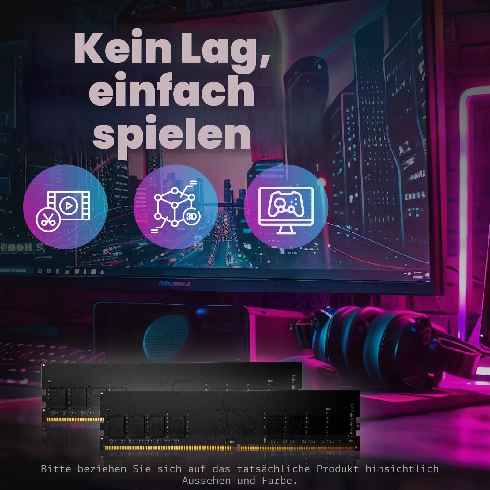 LinkMore 32GB Kit (2 x 16GB) DDR4 3200MHz LODIMM (PC4-25600) CL22 1,2V Desktop Speichermodul 32GB Kit (2 x 16GB) Desktop 3200Mhz Desktop 3200 MHz Bild 5