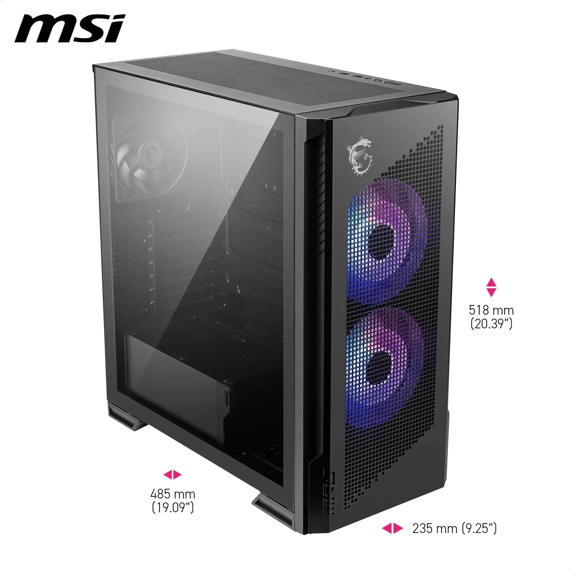 MPG Velox 300R Airflow PZ - Mid Tower Gaming-PC-Gehäuse - 160 mm Dual-Layer-Lüfter - Unterstützt Radiatoren mit bis zu 360 mm - Einfache DIY-Funktionen - Unterstützt Back-Connect Mainboards Bild 3