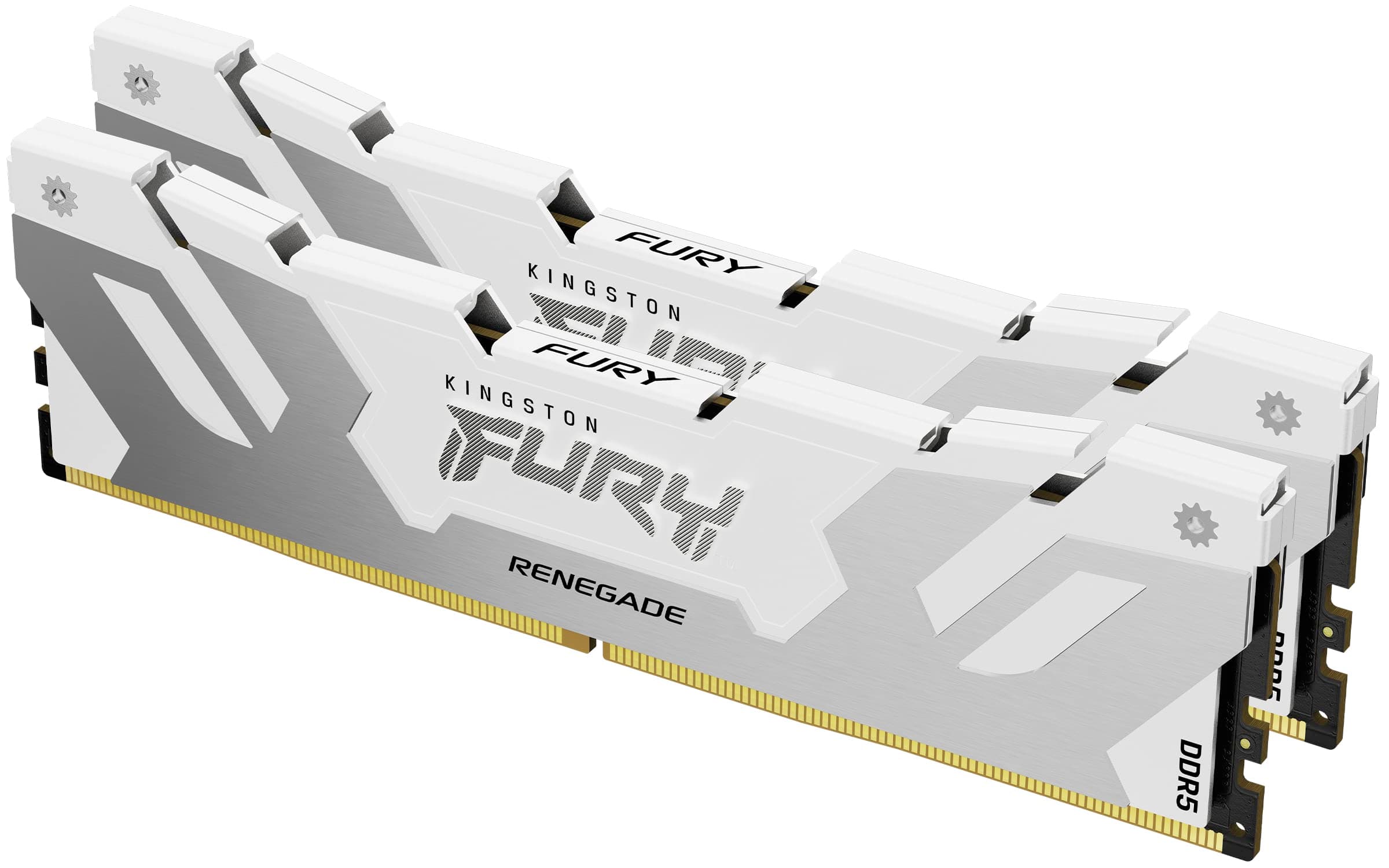 Kingston FURY Renegade DDR5 RGB Silber/Weiß XMP 32GB (2x16GB) 6400MT/s CL32 DIMM Desktop Gaming Speicher Kit mit 2 - KF564C32RWAK2-32 Silber/Weiß 32GB Kit mit 2 6400MT/s