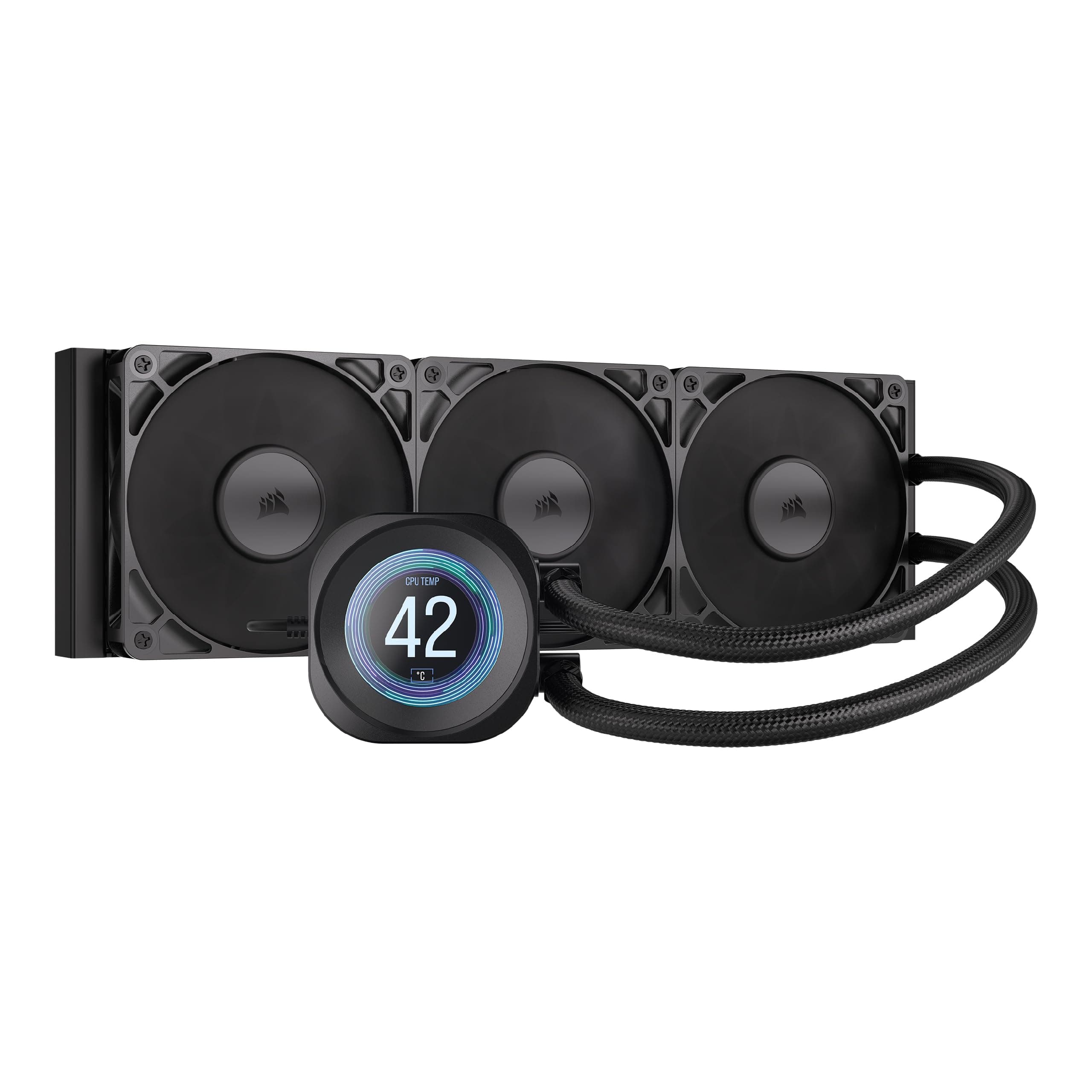 CORSAIR NAUTILUS 360 RS LCD Flüssig-CPU-Kühler – 360mm AIO – Schwarz | 2,1-Zoll-IPS LCD-Bildschirm, Einfache Daisy-Chain-Verbindungen, Intel LGA 1851/1700, AMD AM5/AM4, Enthält 3x RS120-Lüfter Bild 2