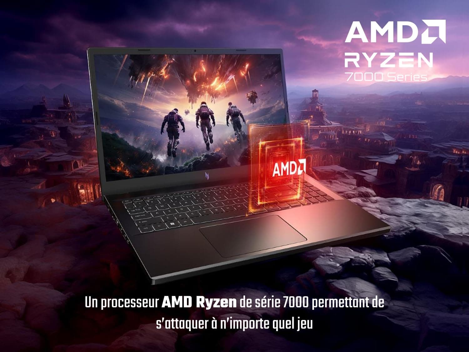 Acer Nitro V ANV15-41-R9NM Gaming Laptop 15,6 Zoll Full HD IPS 144 Hz, (AMD Ryzen 7 7735HS, NVIDIA GeForce RTX 4060, 16 GB RAM, 1024 GB SSD, Windows 11) Gaming-Laptop, Farbe Schwarz Bild 4