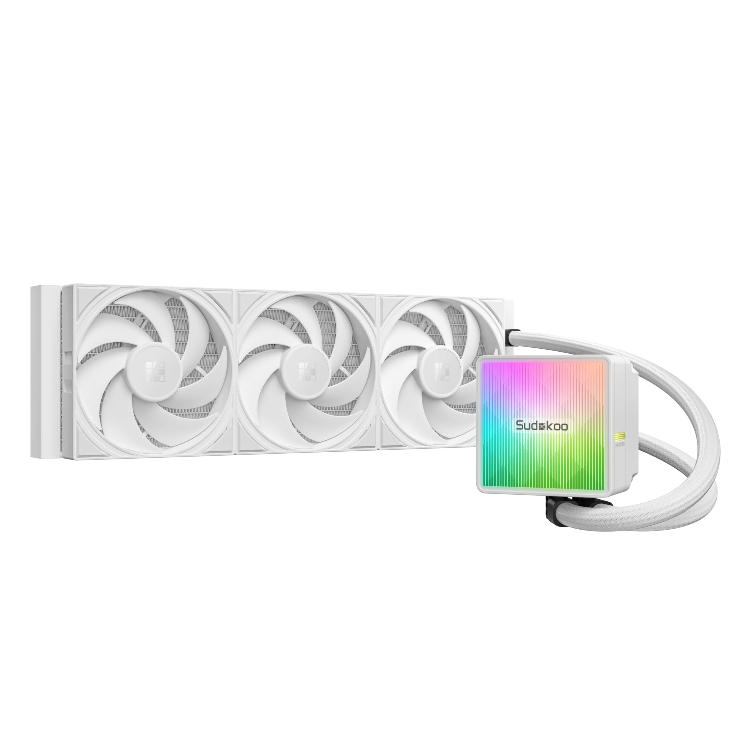 Sudokoo NEXAURA 360 CPU Wasserkühlung : AIO Wasserkühlung 360mm mit 3x FDB PWM Lüfter & ARGB PWM Leise Pumpe van 2500–3600 RPM - CPU Kühler TDP 300W für Intel LGA 1851/1700/1200/115X AMD AM5/AM4 NEXAURA 360 schwarz Bild 2
