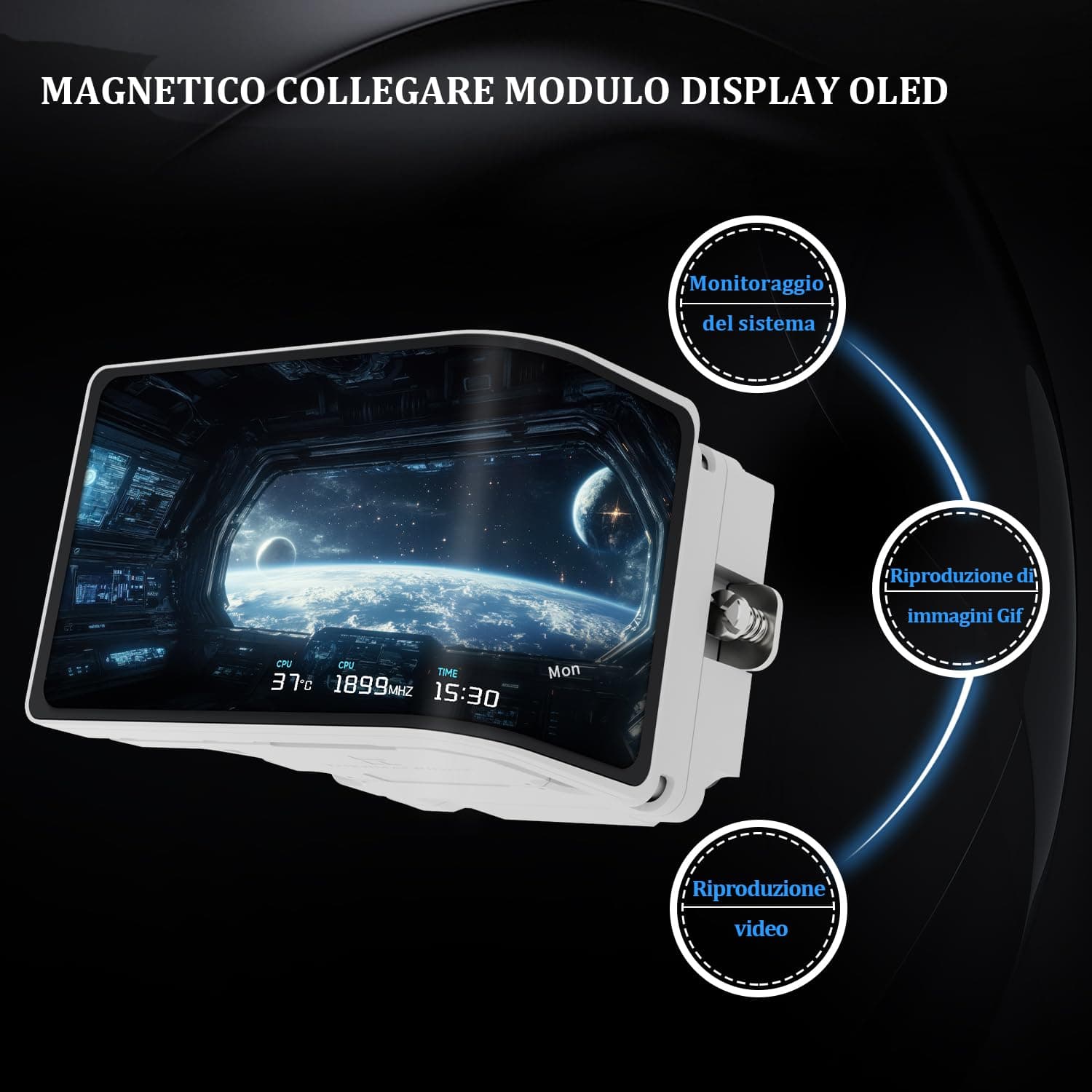 TR Wonder Vision 360 UB ARGB Prozessor-Wasserkühlung, 67 Zoll mit Auflösung von 2400 x 1080, für AM4 / AM5, LGA1851 / 1700, Bildschirmverhältnis im visuellen Maßstab 7:3 für 3D WHITE Bild 5
