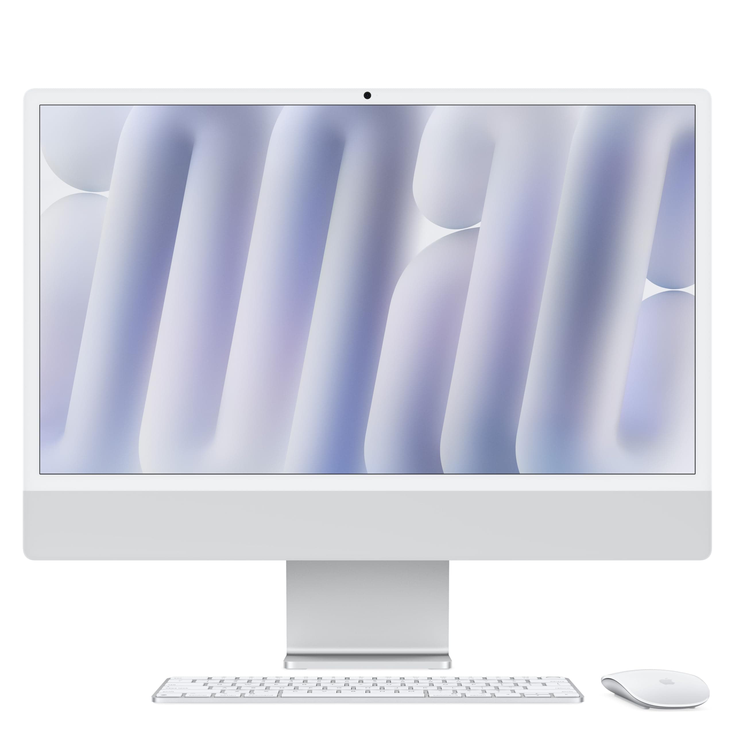 Apple iMac All-in-One Desktop-Computer mit M4 Chip mit 10 Core CPU und 10 GPU: 24 Retina Display 16 GB gemeinsamer Arbeitsspeicher 256 GB SSD Speicher passendes Zubehör Silber Silber 256 GB SSD Standardglas 16 GB Gemeinsamer Arbeitsspeicher