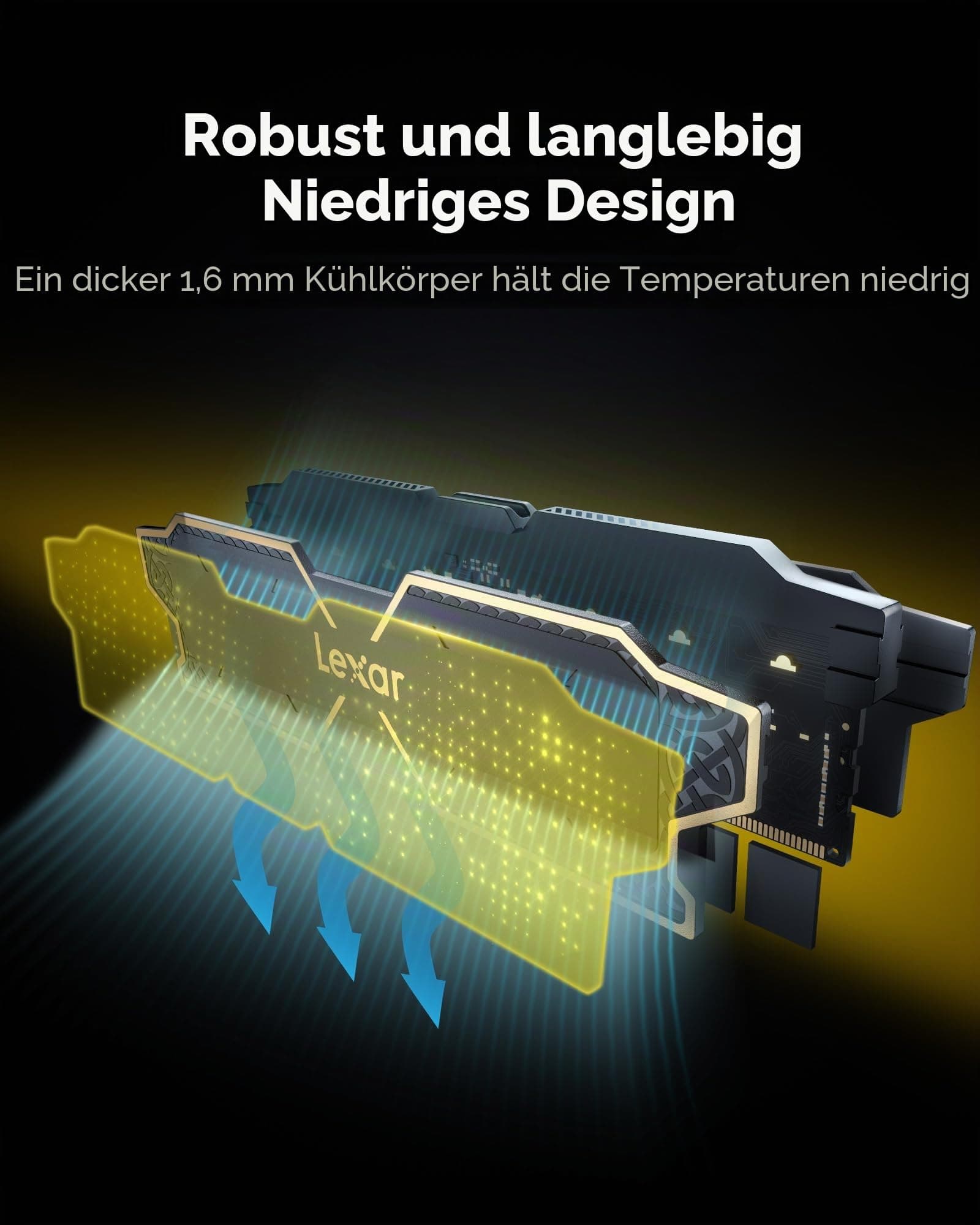 Lexar OC DDR5 RAM 32GB Kit (2x16GB) 6000MHz, UDIMM Desktop Speicher, CL38 | 288pin UDIMM Desktop Speicher, Gaming Computer Speicher DRAM für Intel XMP 3.0/AMD EXPO, On-die ECC, 1,25V Bild 5