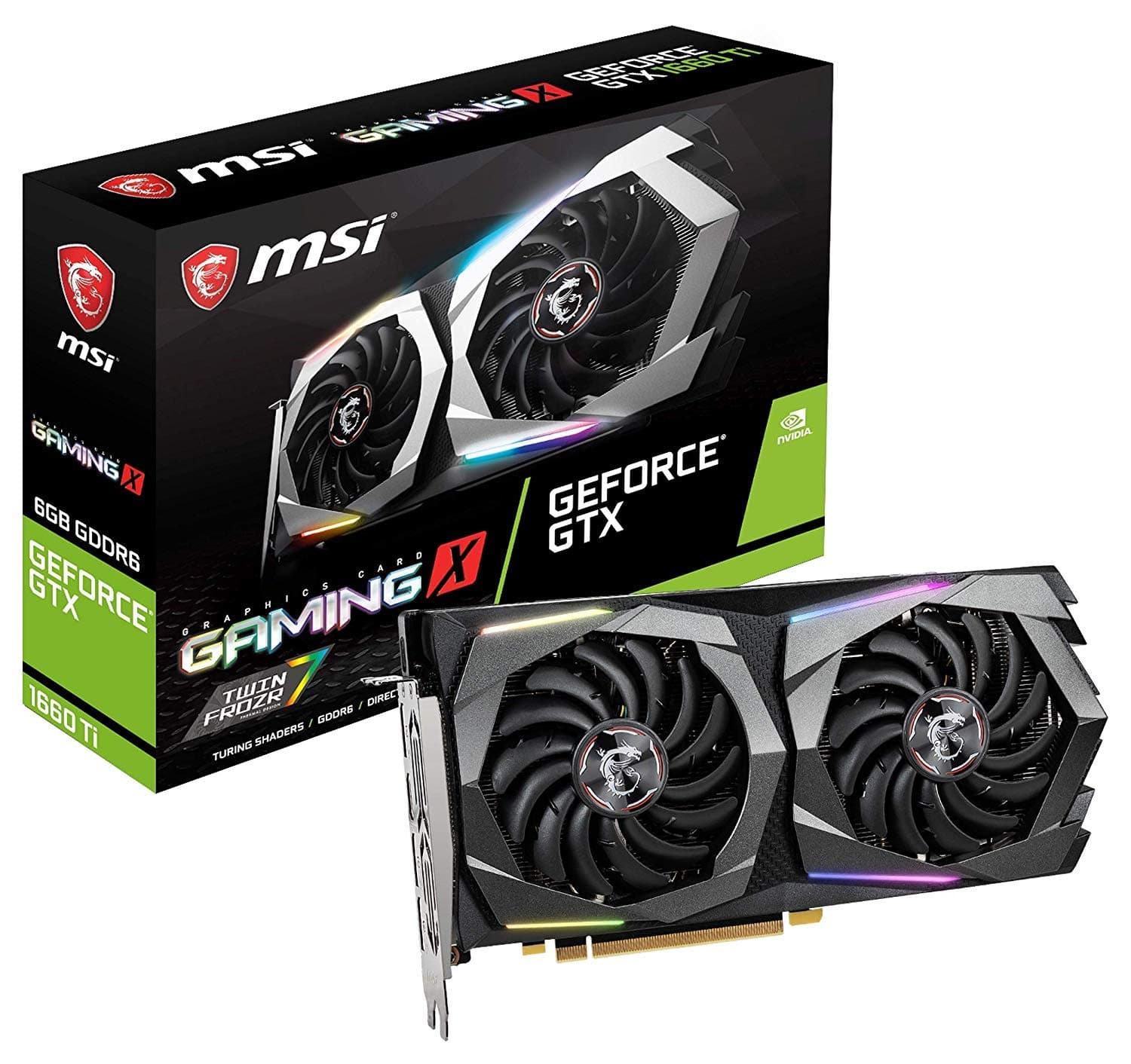 MSI Gaming GeForce GTX 1660 Ti 192-bit HDMI/DP 6 GB GDRR6 HDCP Unterstützung DirectX 12 Dual Fan VR Ready OC Grafikkarte (GTX 1660 TI Gaming X 6G) Bild 2