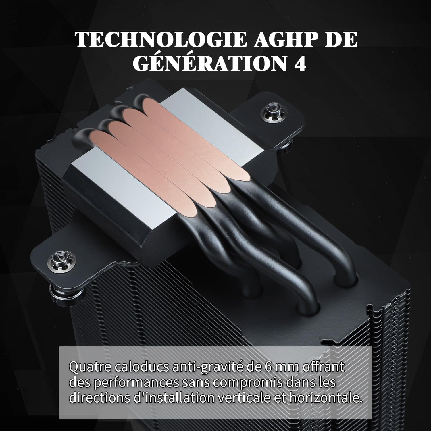 TR Assassin Spirit 120 EVO Dark CPU-Kühler, 120 mm PWM leise Fan, AGHP 4. Technologie, unterstützt Intel LGA1700/1150/1151/1200, AMD AM4/AM5 Bild 3