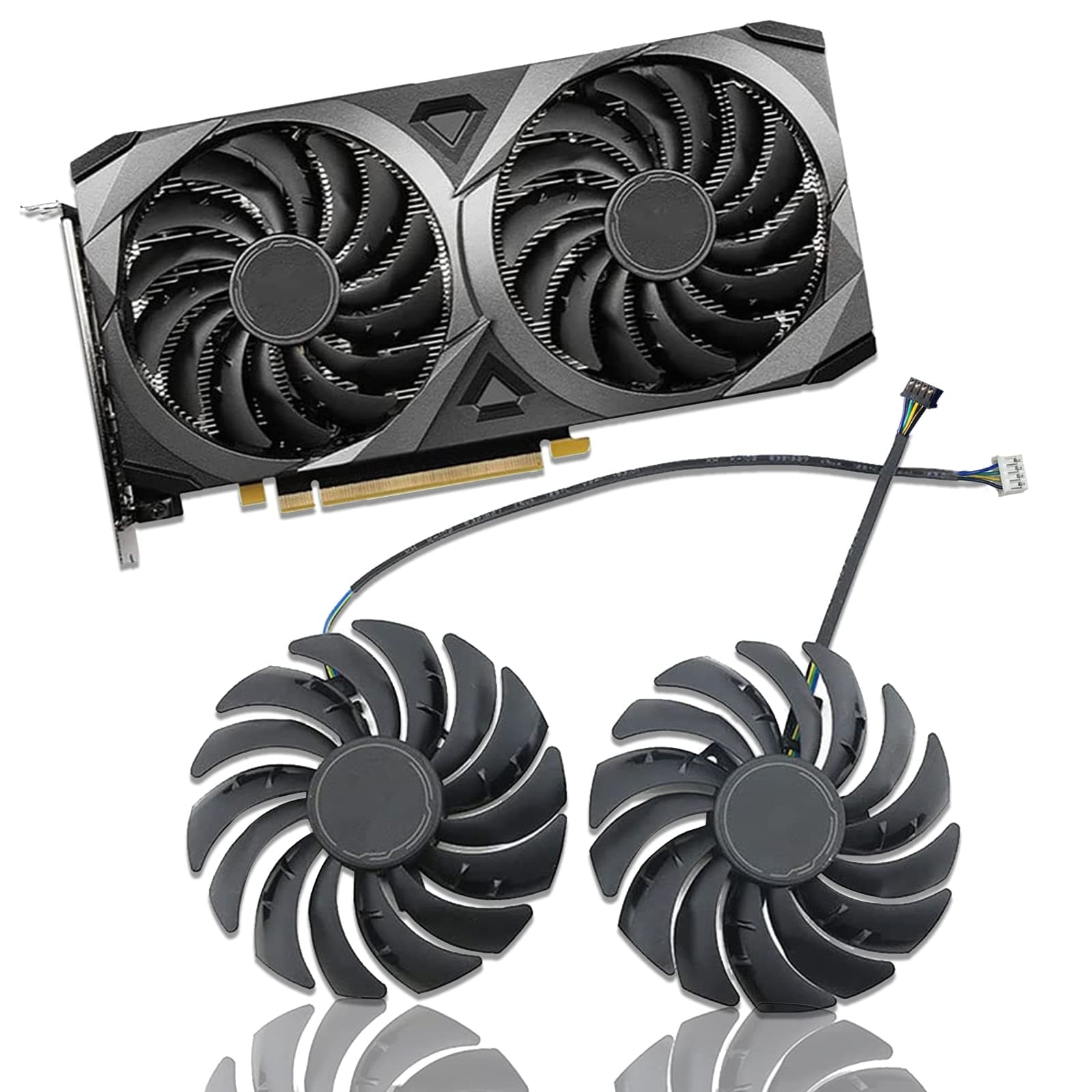 95MM PLD10010S12HH GPU Lüfter für Grafikkarte Kühler für MSI RTX 3070 3060 VGA DC 12V 0,40A RTX 3060 Ti VENTUS 2X OC Lüfter Ersetzen Sie Den Kühler (Grafikkartenlüfter-AB)