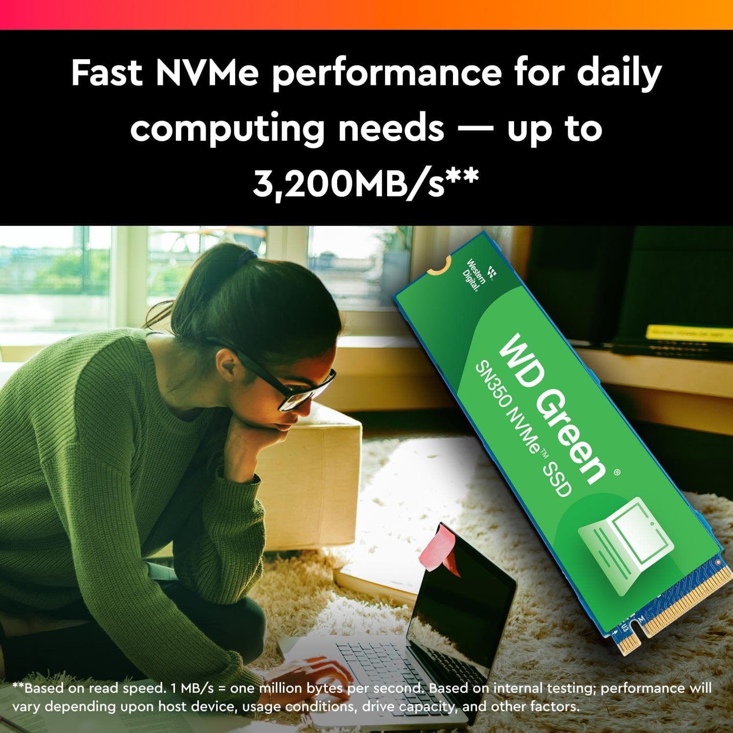 Western Digital WDS250G2G0C WD Green SN350 NVMe Gen3 PCIe, M.2 2280, 250 GB, interne SSD, bis zu 2400 MB/s Bild 7