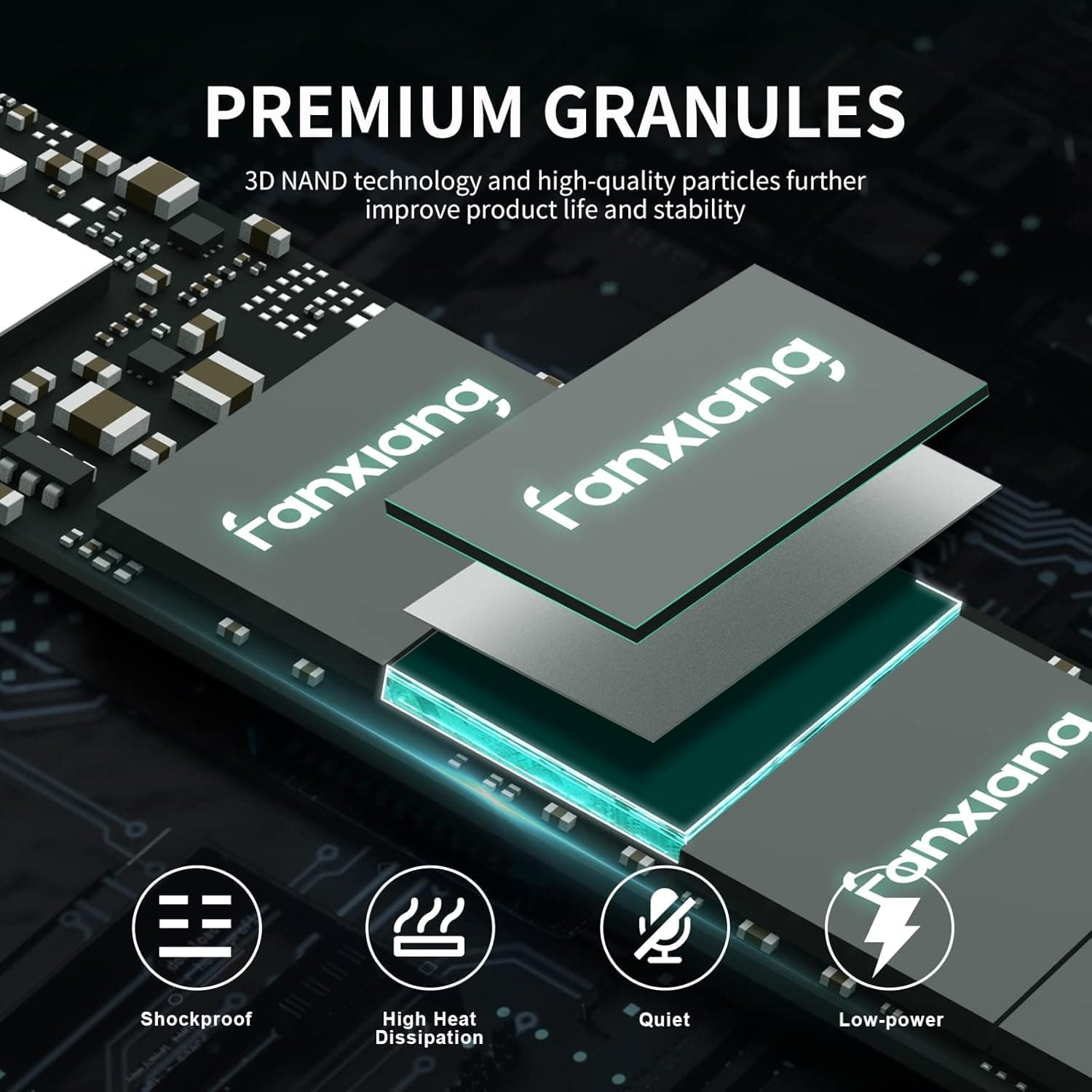 fanxiang M.2 SSD 256GB Interne NVMe SSD Festplatte PCIe 3.0, 3000MB/s Lesen, SSD M.2 2280 mit SLC Cache, Kompatibel mit Laptop, Notebook und Desktop (S500Pro) Bild 5